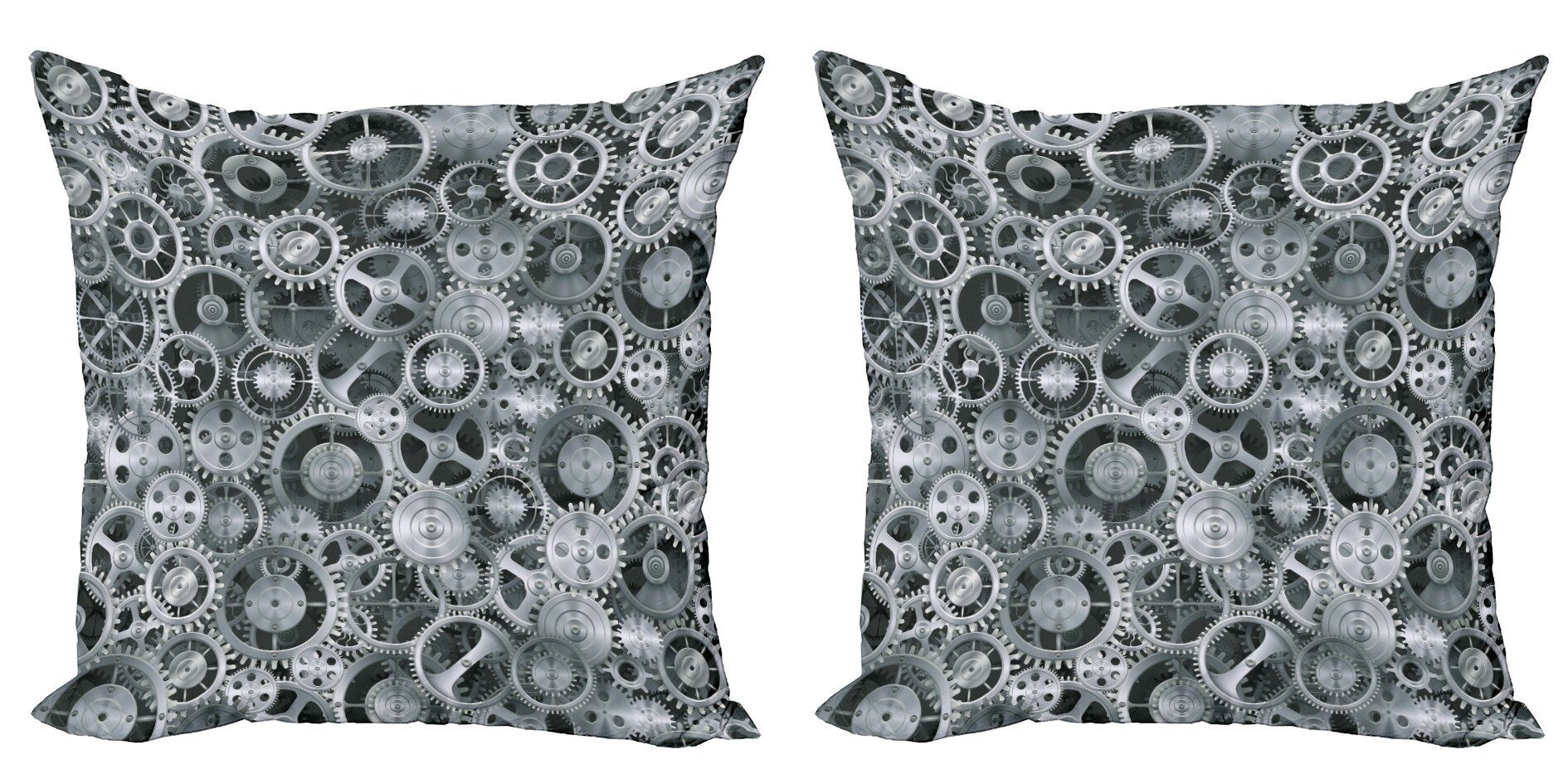 Modern Doppelseitiger Accent (2 Stück), Pattern Abakuhaus Kissenbezüge Digitaldruck, Techno Grau Uhr