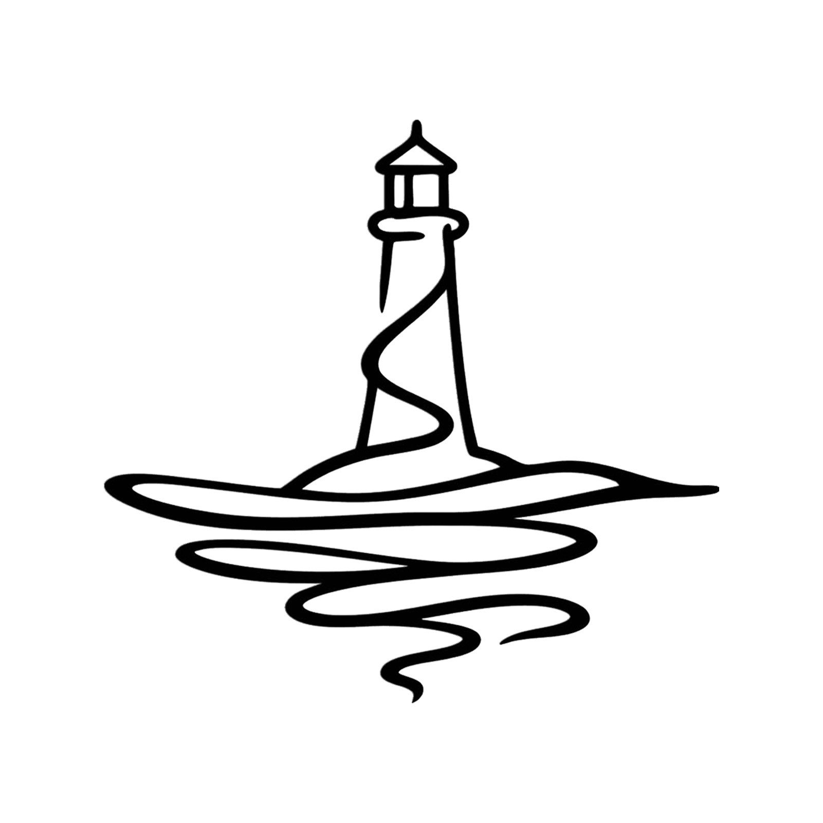 Jumpeak Wanddekoobjekt Leuchtturm-Wanddekoration,Wellenlinien,Maritime Geschenke,Minimalismus, Metall,4 Farbe,2 Maße,Deko im maritimen Stil,Geeignet für Wohn,Wunsch
