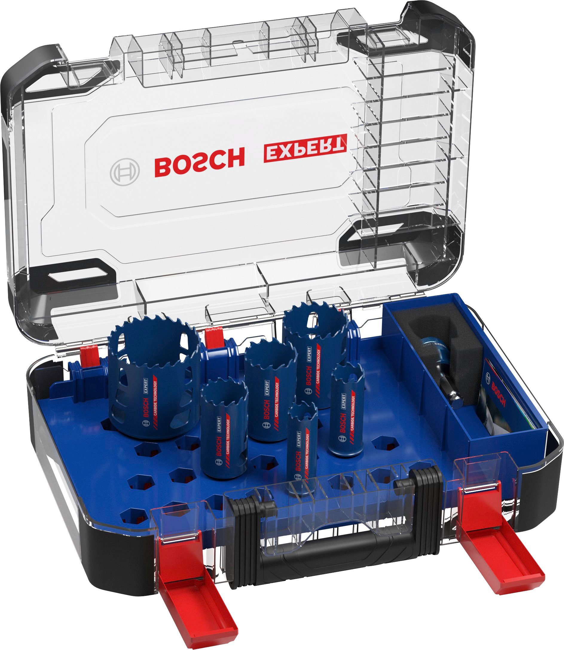 Aufnahmesystem: 22/25/35/40/51/68 Set, Lochsäge mm, 9-tlg., Power-Change-Adapter, Material, Bosch EXPERT Bosch Professional Tough Standard-Bohrfutter