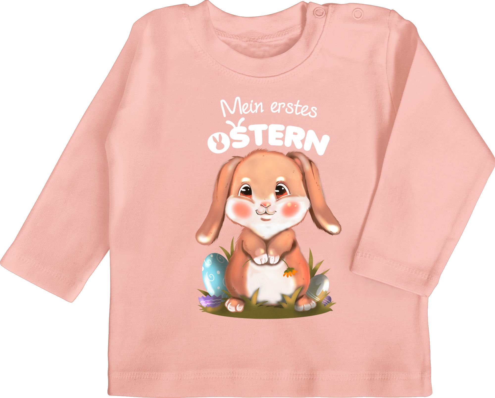 Shirtracer T-Shirt Mein erstes Ostern Hase Aquarell Ostergeschenke 2 Babyrosa