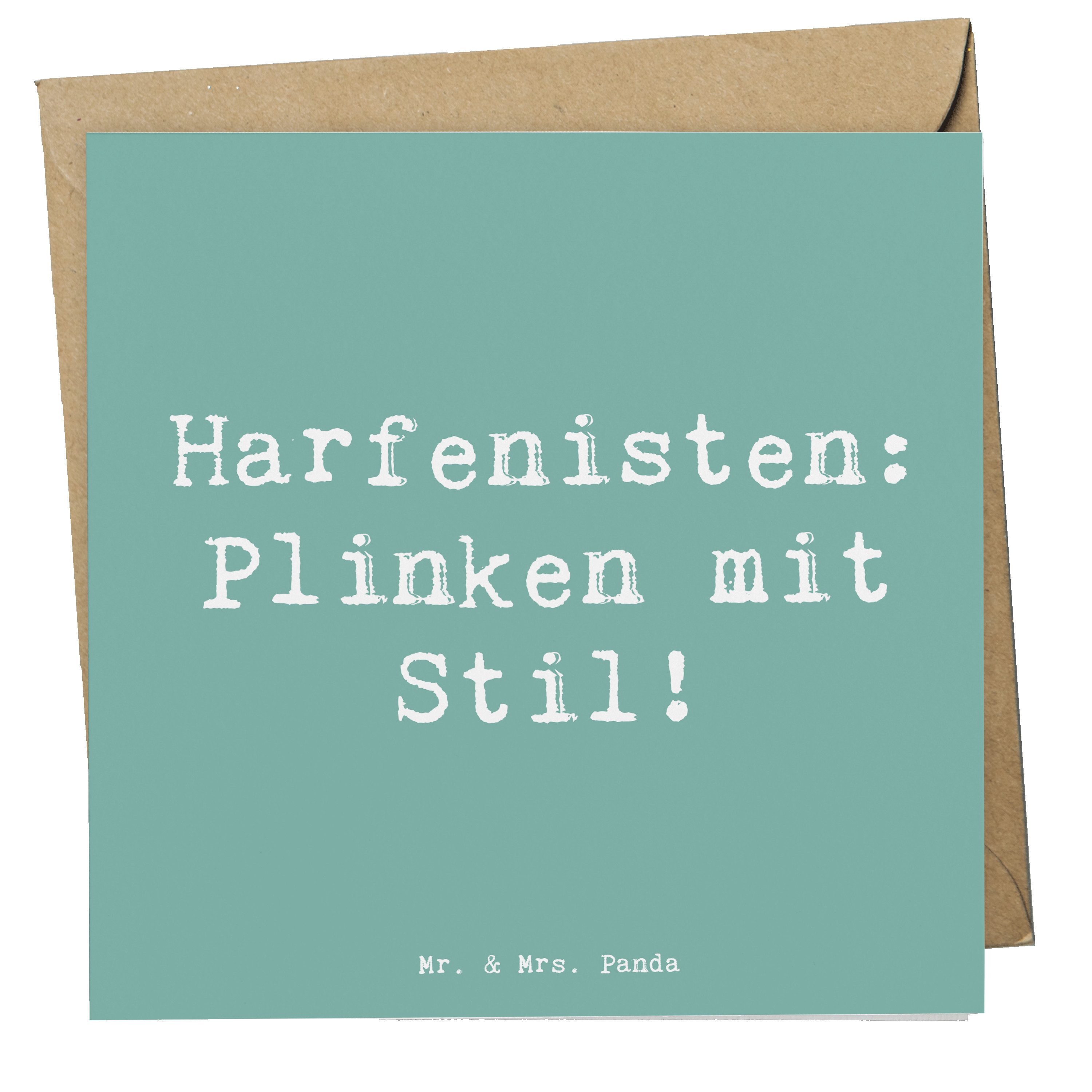 Grußkarte Harfe mit Stil - Meeresbrise - Geschenk, Harfenmusik, Hochzeitskarte