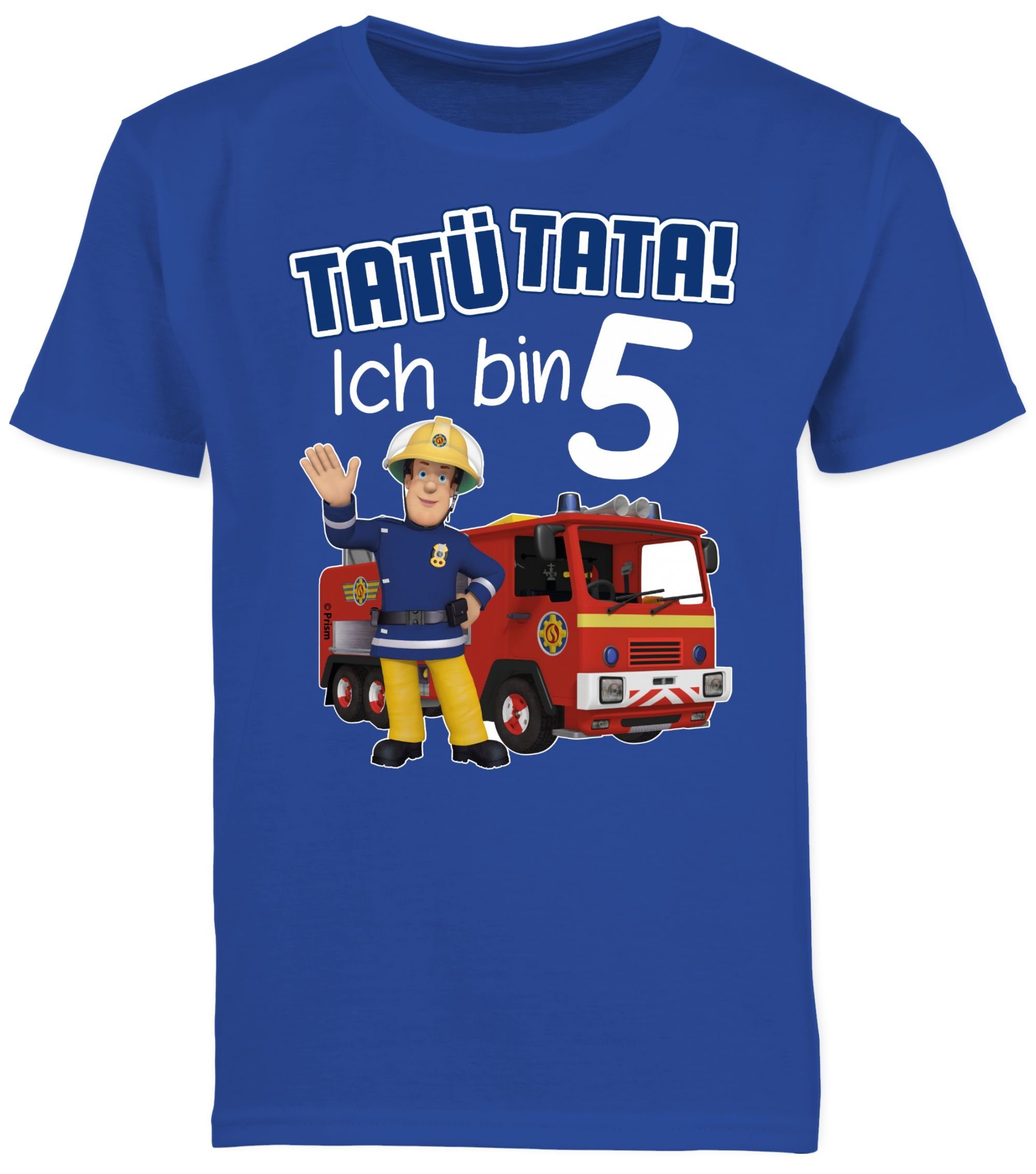 - Feuerwehrmann 02 Royalblau Sam bin Ich T-Shirt Jungen 5 Tata! blau Tatü Shirtracer