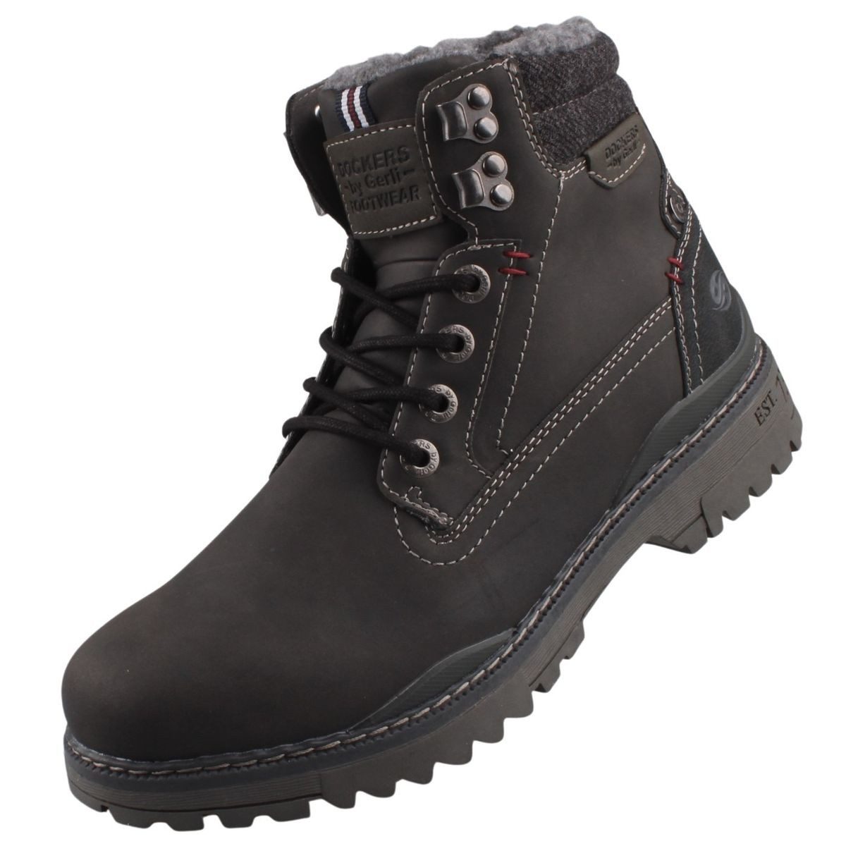 Dockers by Gerli 47LY101-650100 Stiefel Gefütterter Herren-Schnürboot mit markanter Profilsohle