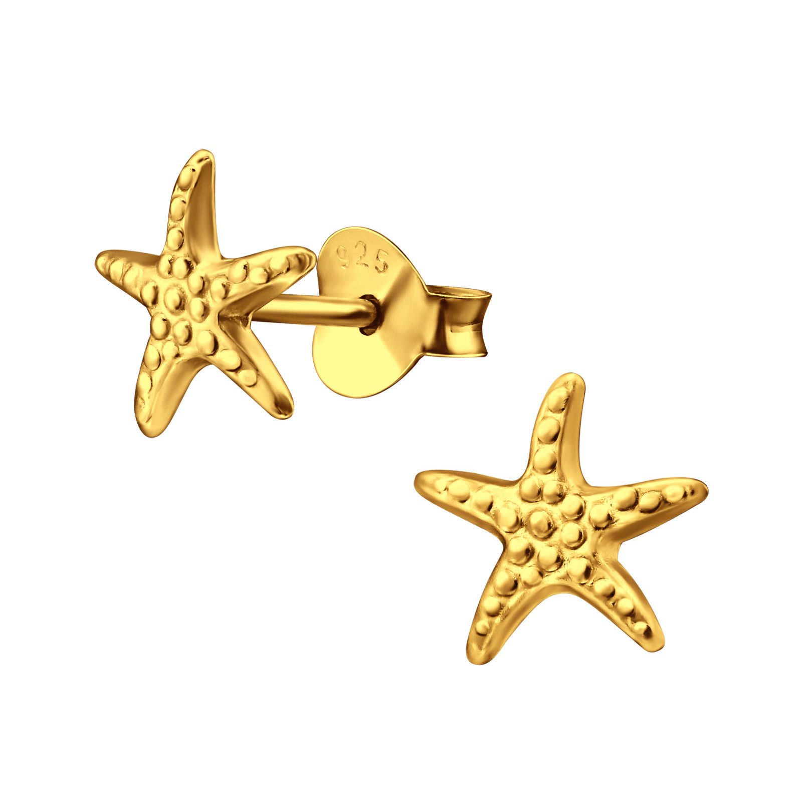ALEXANDER YORK Paar Ohrstecker SEESTERN in Gold, 2-tlg., 925 Sterling Silber