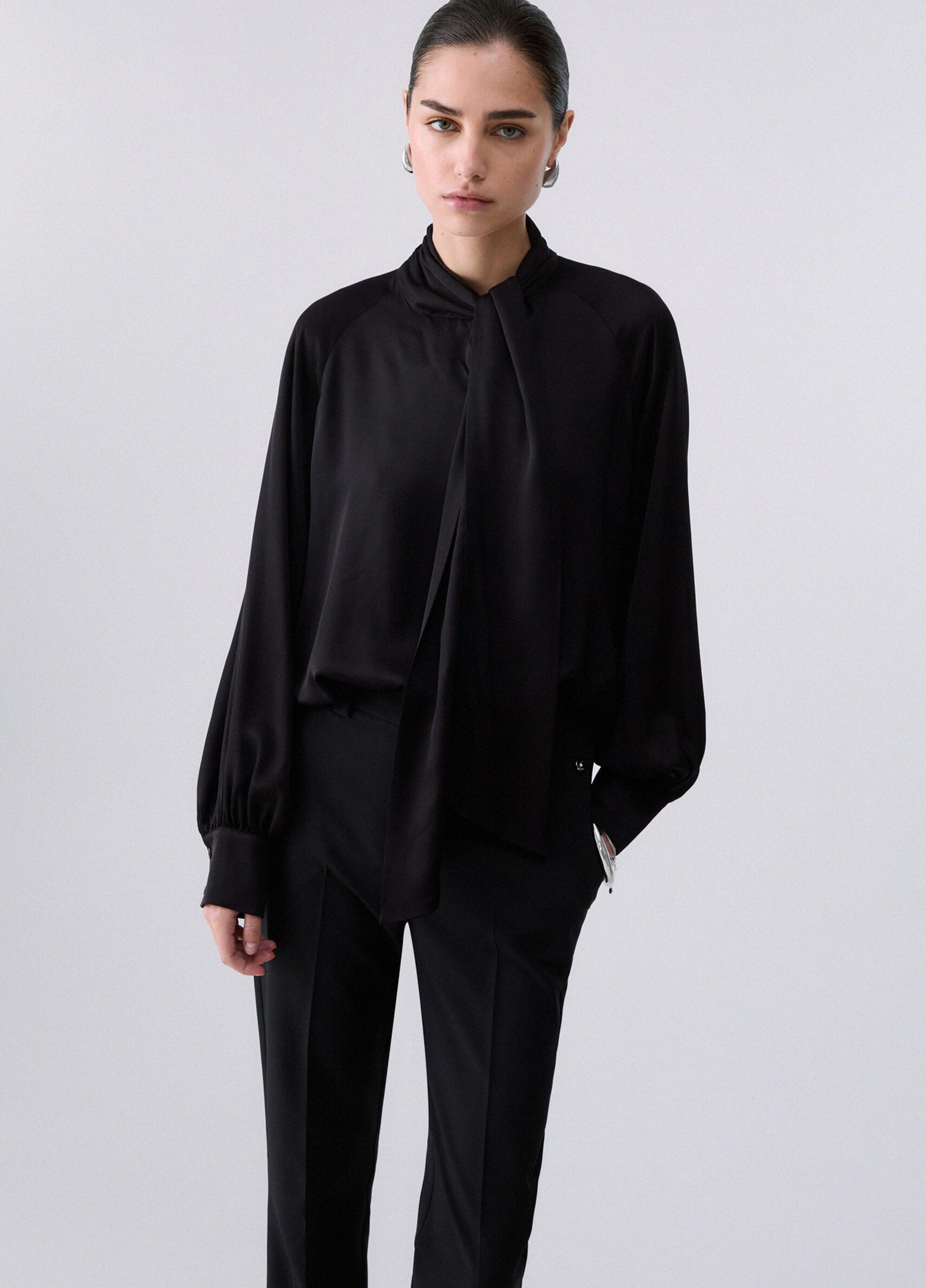 Liu Jo Tunikashirt TUNICA SATIN CON FUSCIACCA - Damen Bluse - Satinbluse