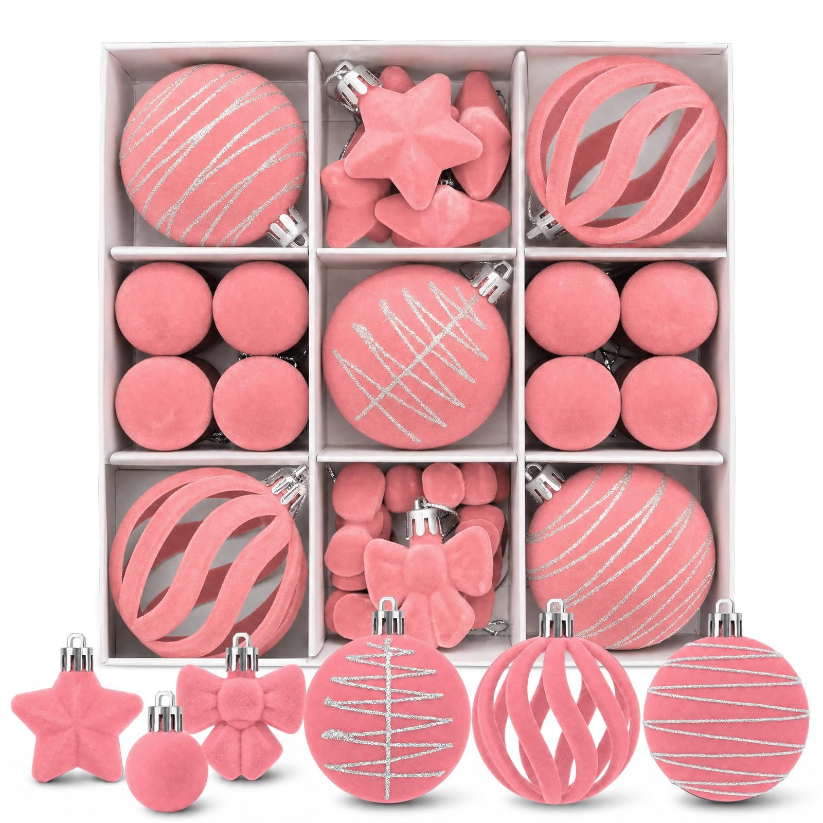 Bomiclss Weihnachtsbaumkugel Weihnachtsdeko Weihnachtskugeln 35-teiliges Set,Weihnachtsbaumschmuck (35 St), für Innen oder Außen Weihnachtsbaum