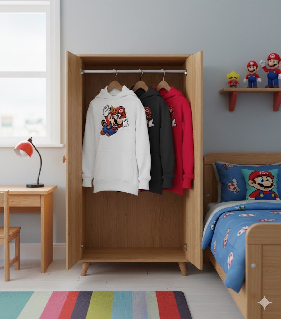 Blondie & Brownie Hoodie Kinder Jungen & Mädchen Super Mario 3 Fligh Retro Konsole Kinder Hoodie Super Mario 3 Flight Retro Konsole Gaming Kids Play Game