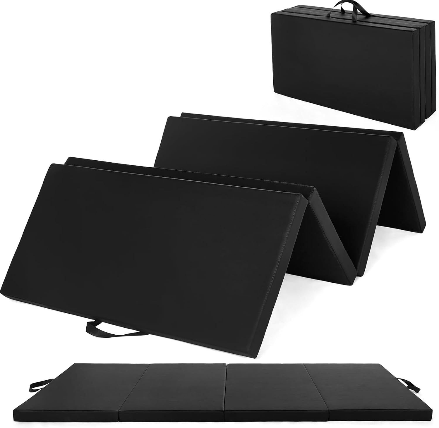 GarveeMore Gymnastikmatte 4-fach faltbare Fitnessmatte 180x90x5cm
