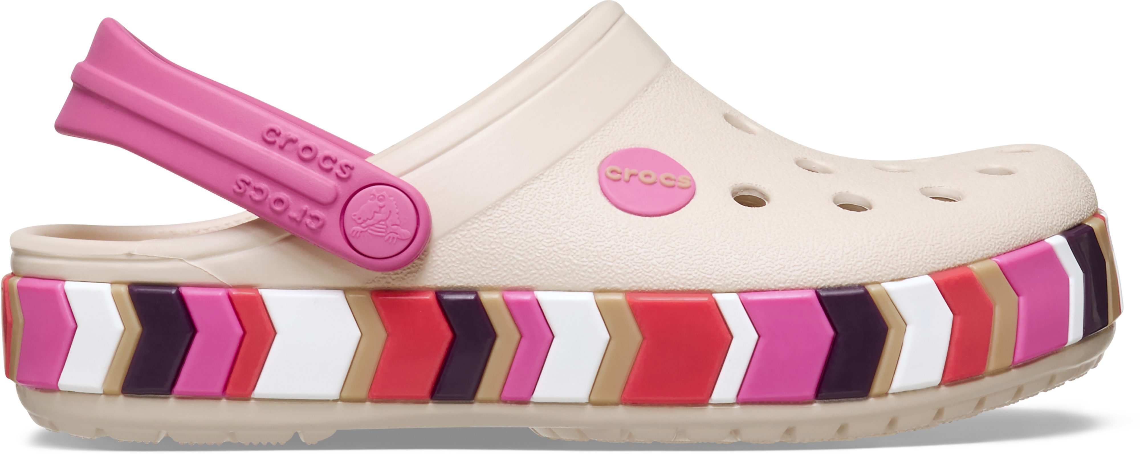 Crocs Crocband Chevron Band Clog T Clog Schlupfschuh, Hausschuh mit schwenkbarem Fersenriemen