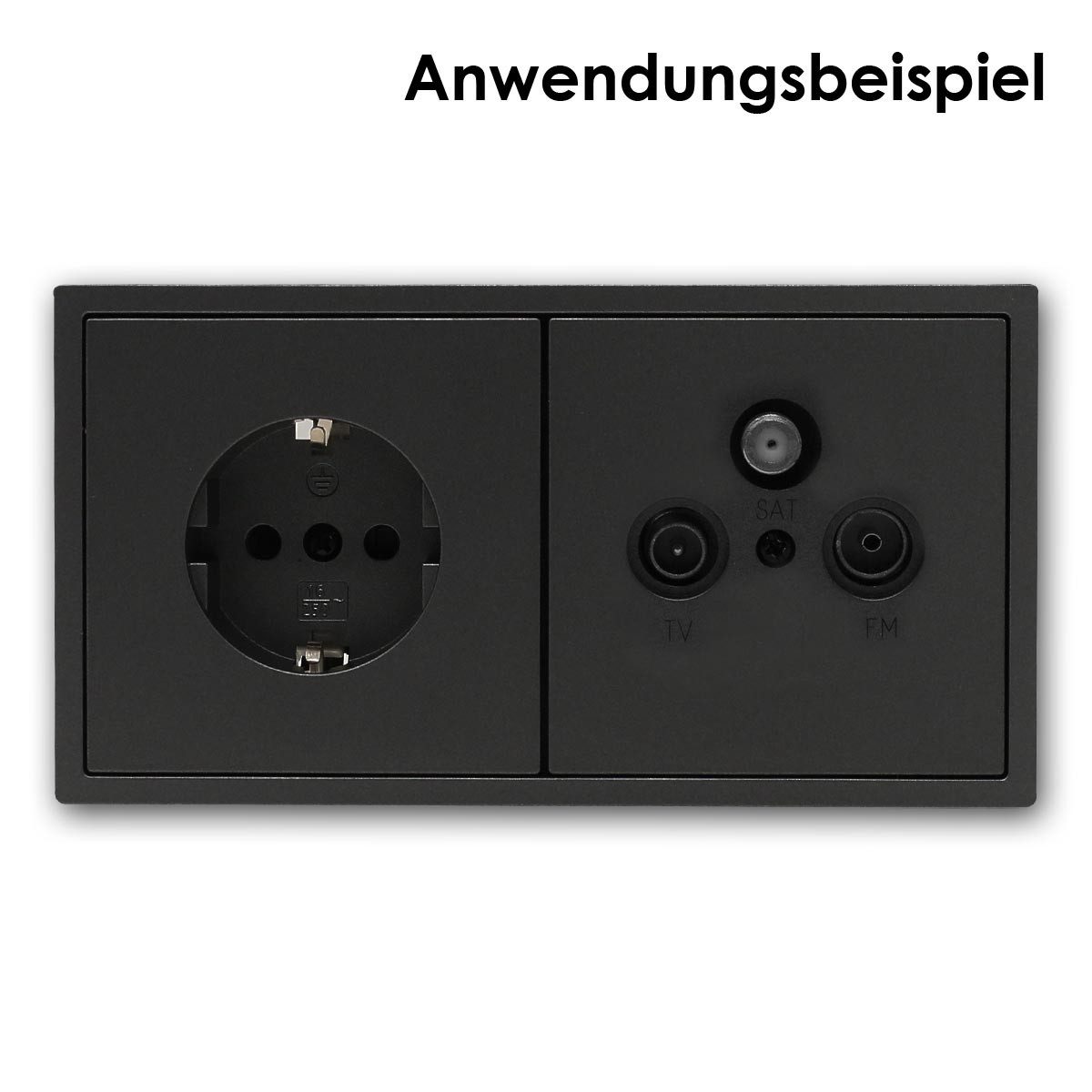 McPower Antennensteckdose Antennen-Dose SHALLOW anthraz TV/Radio/Sat o Rahme – Bild 5 von 5