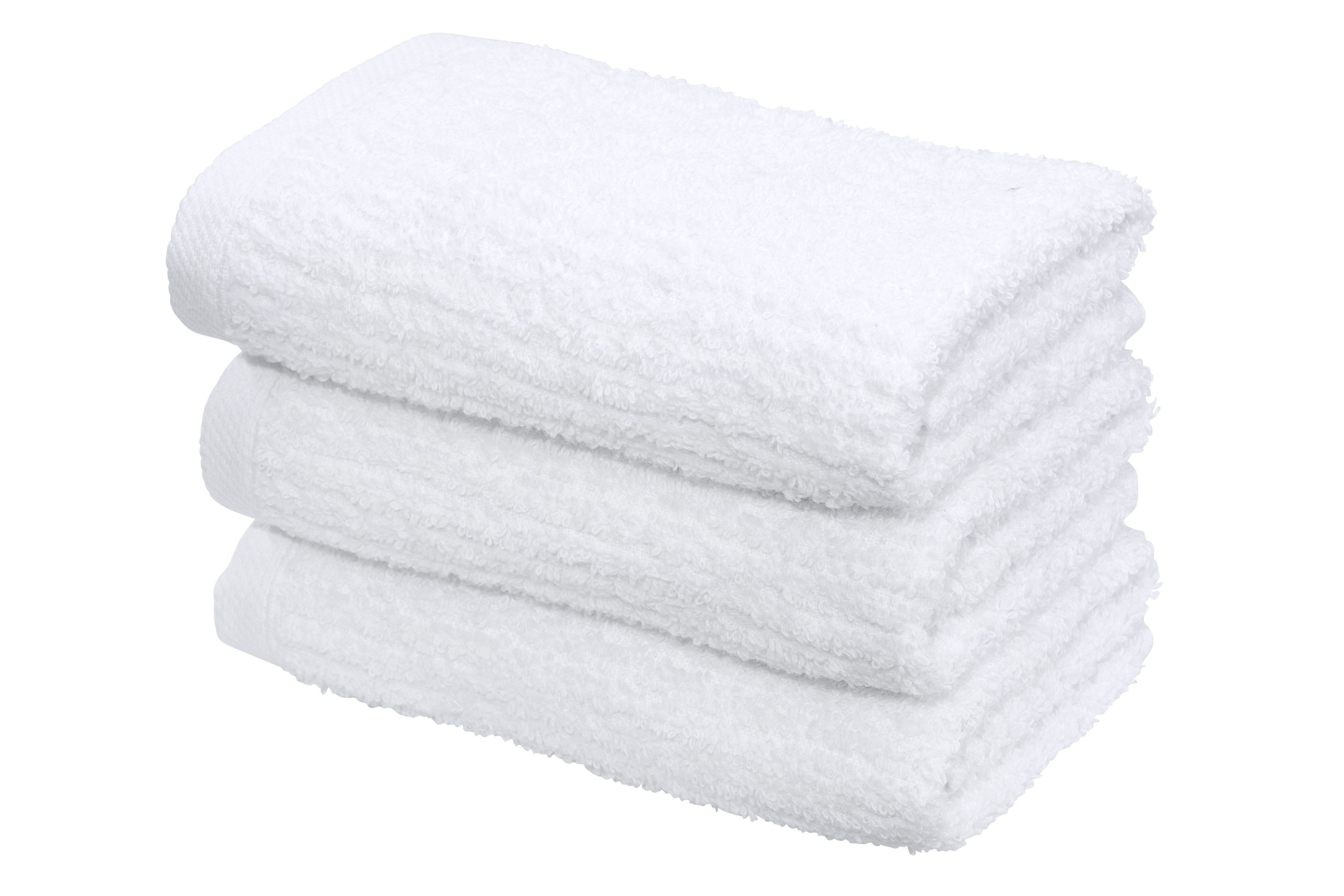 OTTO home Gästehandtücher Riva, 30x50, Premium Handtücher, 500 gr/m², Webfrottier (3-St), Hoch-Tief-Struktur, Streifen, weich, 5 Jahre Garantie
