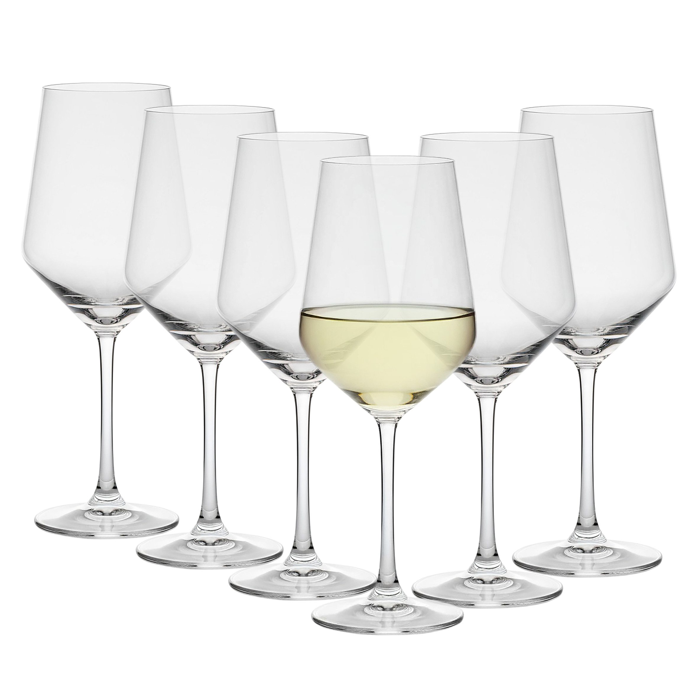 Spetebo Weißweinglas Kristall Glas kratzfest 6er Set, Glas, Spülmaschine geeignet