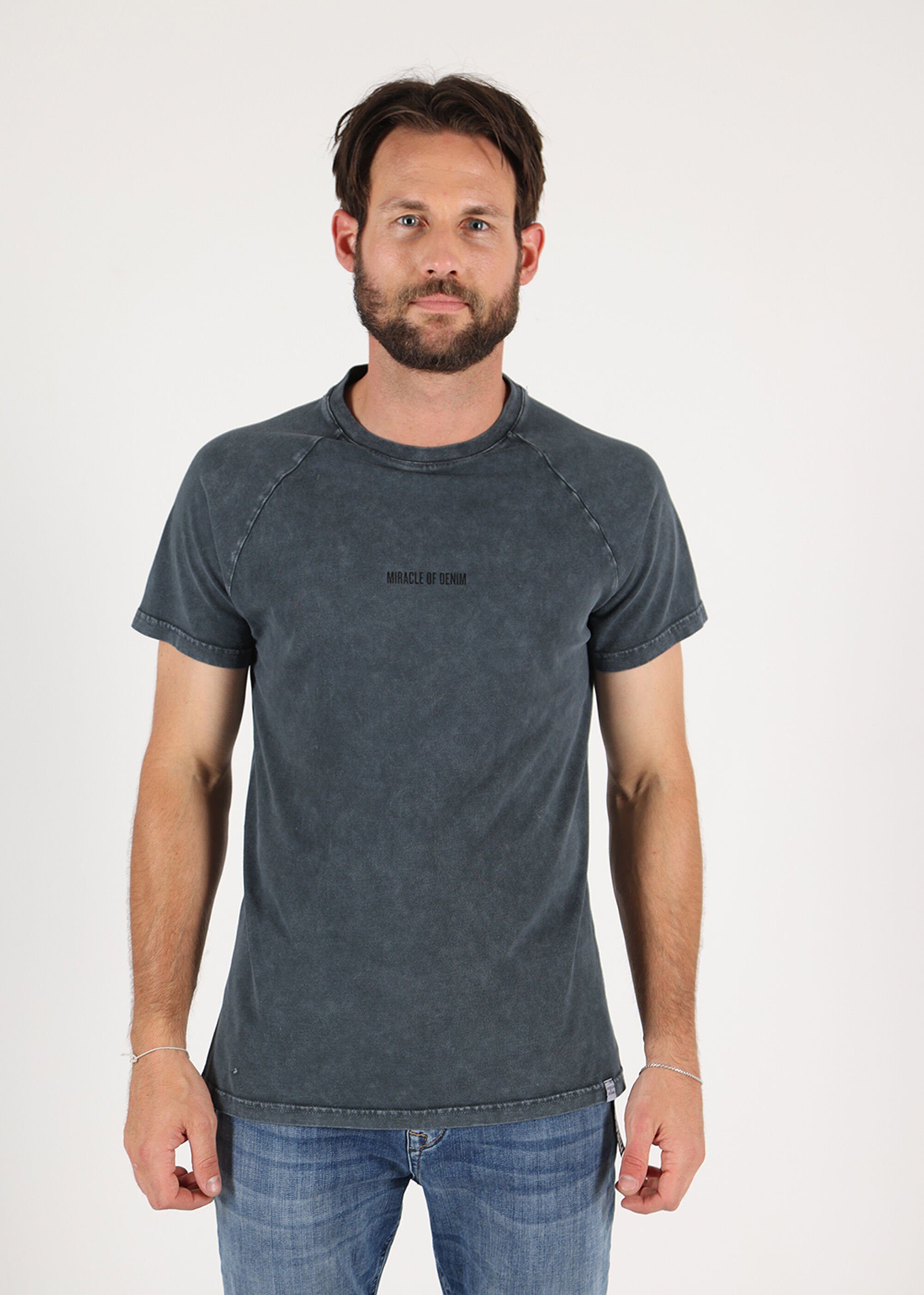Miracle Denim unifarbenen Design T-Shirt Anthra of im