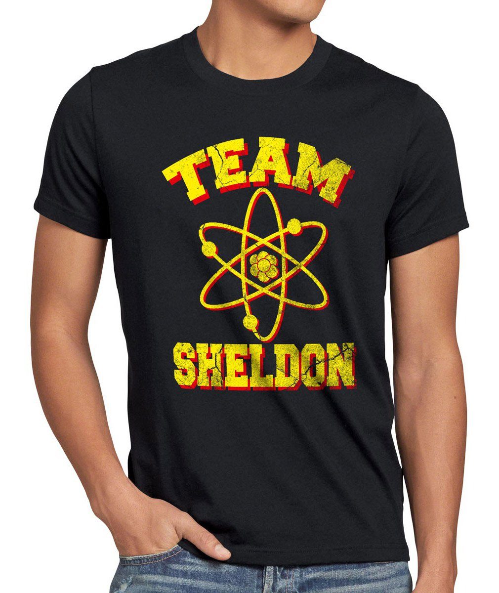 style3 Print-Shirt Herren T-Shirt atom college tbbt Sheldon the bang schwarz big bazinga theory Team cooper