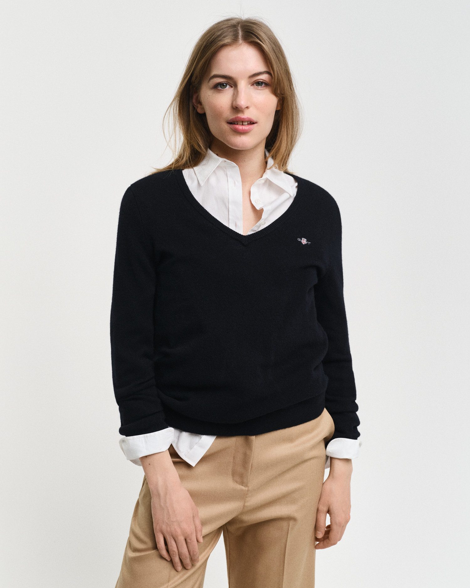 V-Ausschnitt-Pullover EXTRAFINE LAMBSWOOL V-NECK