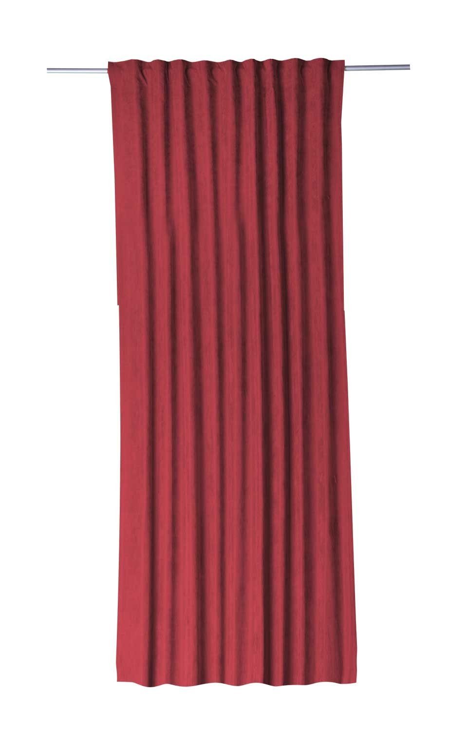 Vorhang Schlaufenvorhang, Rot, B 135 cm, L 245 cm, Gözze, verdeckte Schlaufen, halbtransparent