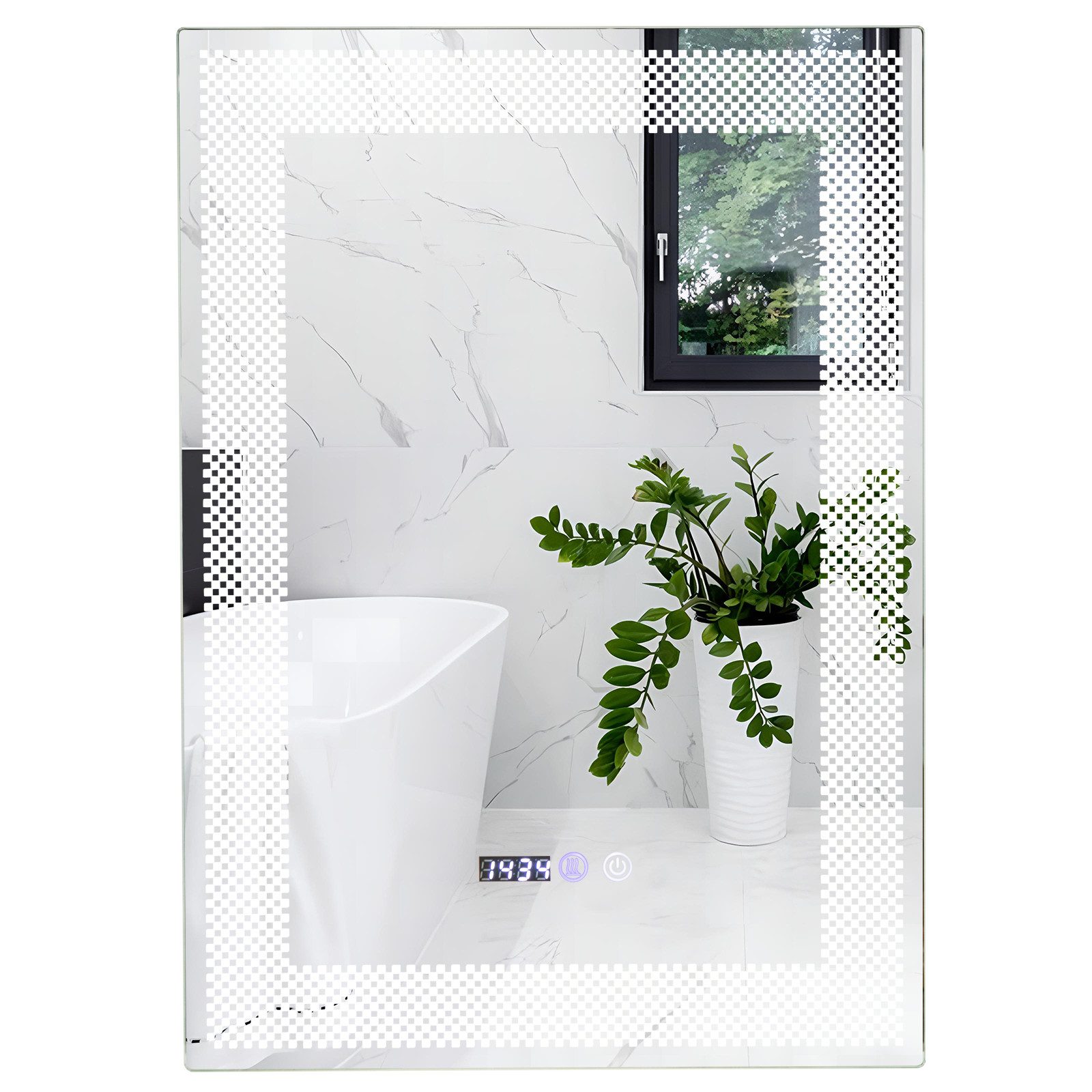 COSTWAY Badspiegel, Touch LED Spiegel, 70 günstig online kaufen