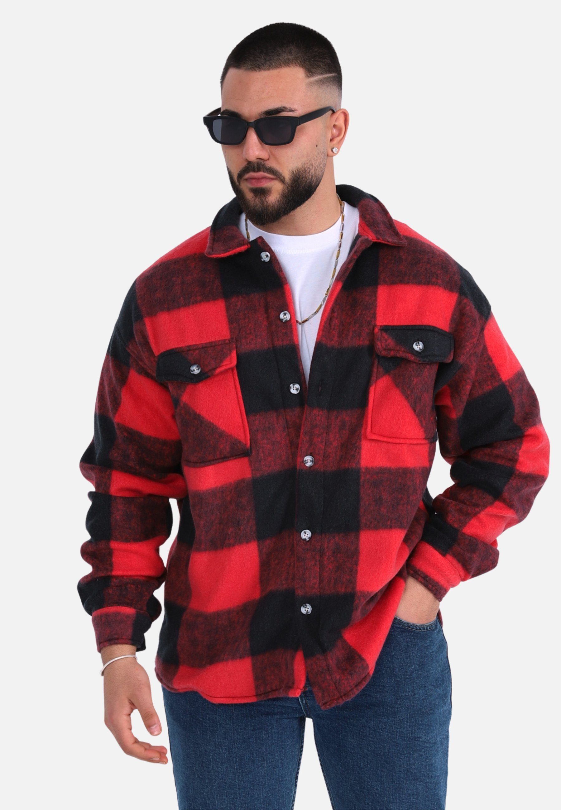 COFI Casuals Hemdjacke Herren Fleece Hemdjacke günstig online kaufen