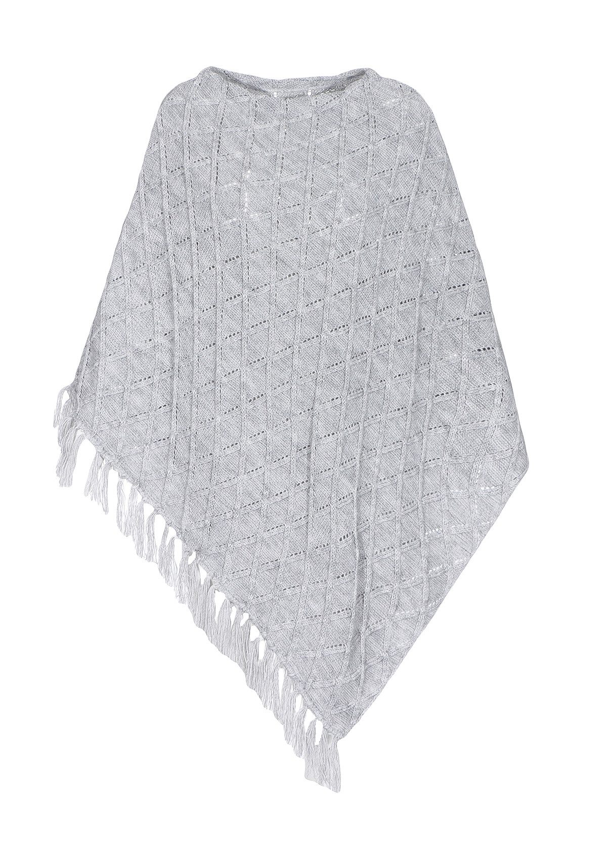 Mississhop Strickponcho Damen Poncho Cape Überwurf Strickponcho M.3014