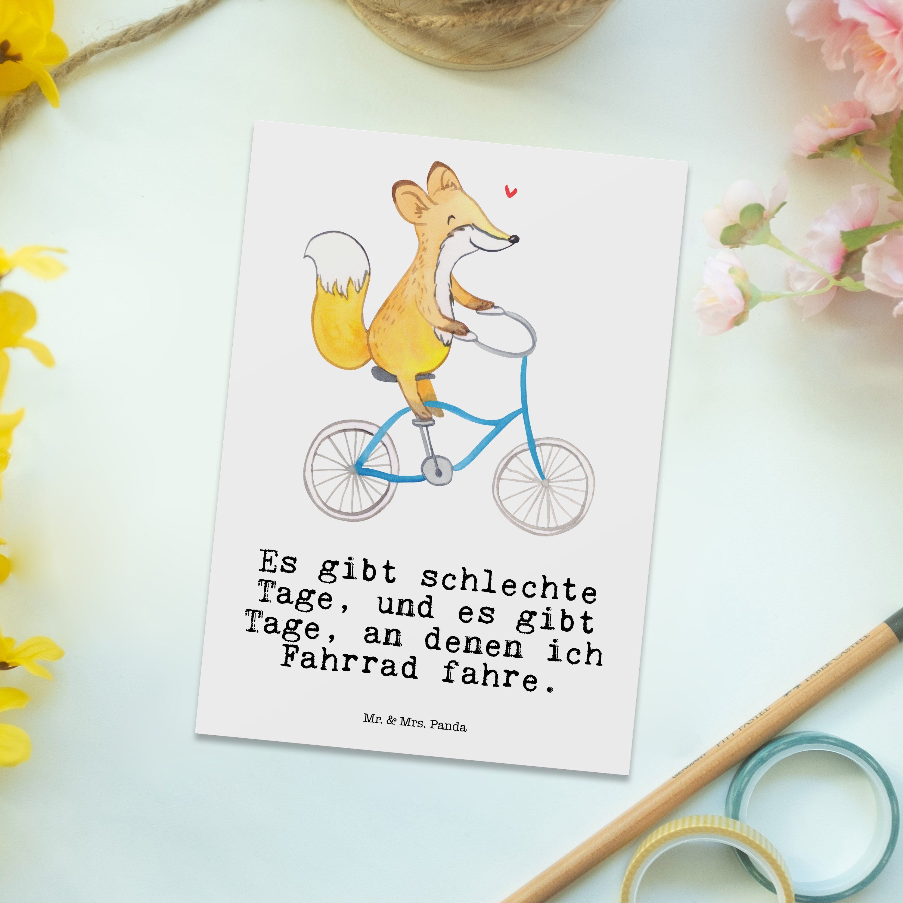 Mrs. - fahren Danke, - & Weiß Gruß Postkarte Panda Tage Dankeskarte, Mr. Fuchs Fahrrad Geschenk,