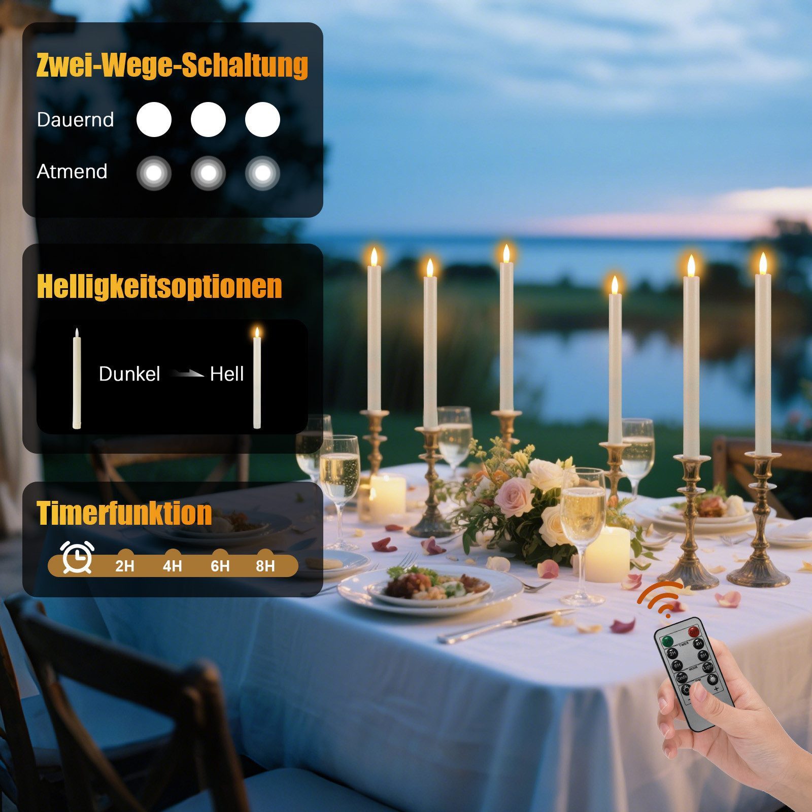 kisidus LED-Kerze LED Weihnachten Kerzen mit Fernbedienung 12pcs (Flammenlo günstig online kaufen