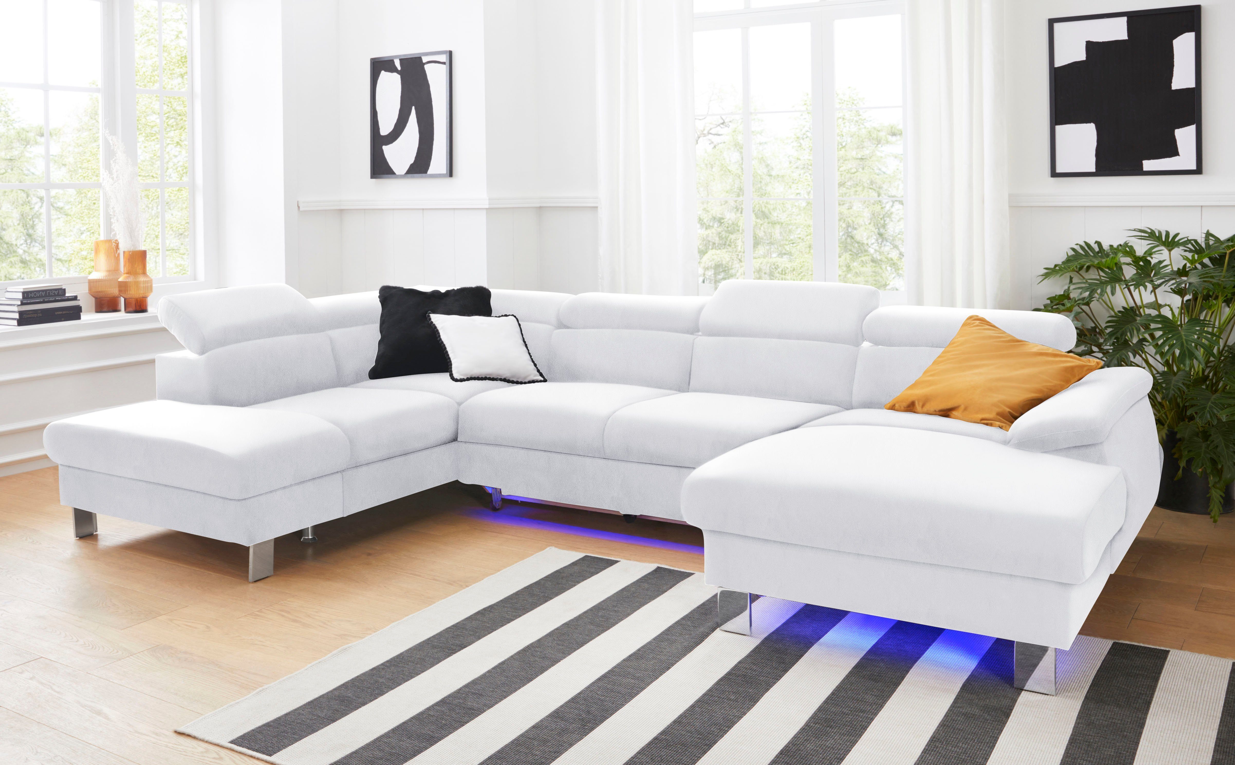 COTTA Wohnlandschaft "Komaris U-Form, B: 320 cm" mit Kopfteilverstellung, o günstig online kaufen