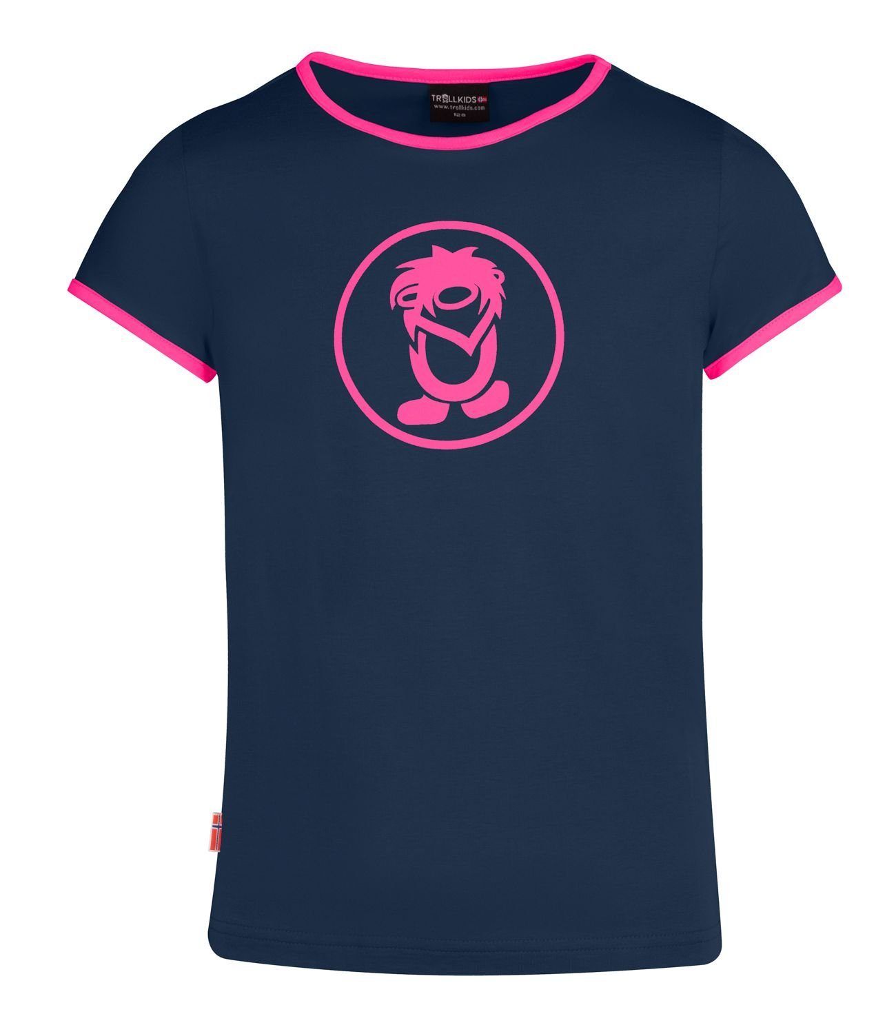 TROLLKIDS T-Shirt Kroksand aus 100% Bio-Baumwolle Marineblau/Magenta