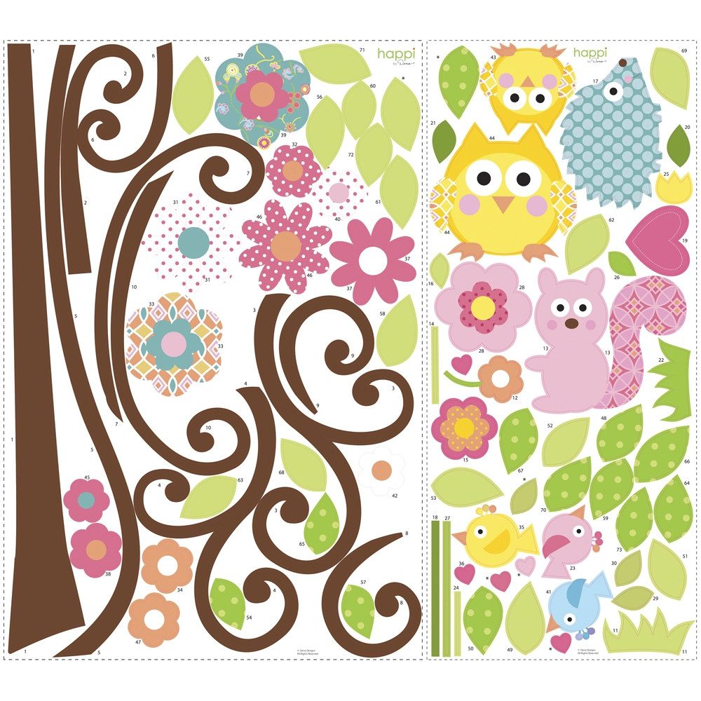 HCM KINZEL Wandtattoo Wandtattoos Happi Riesenbaum 101,6x68,6cm/101,6x45,7cm