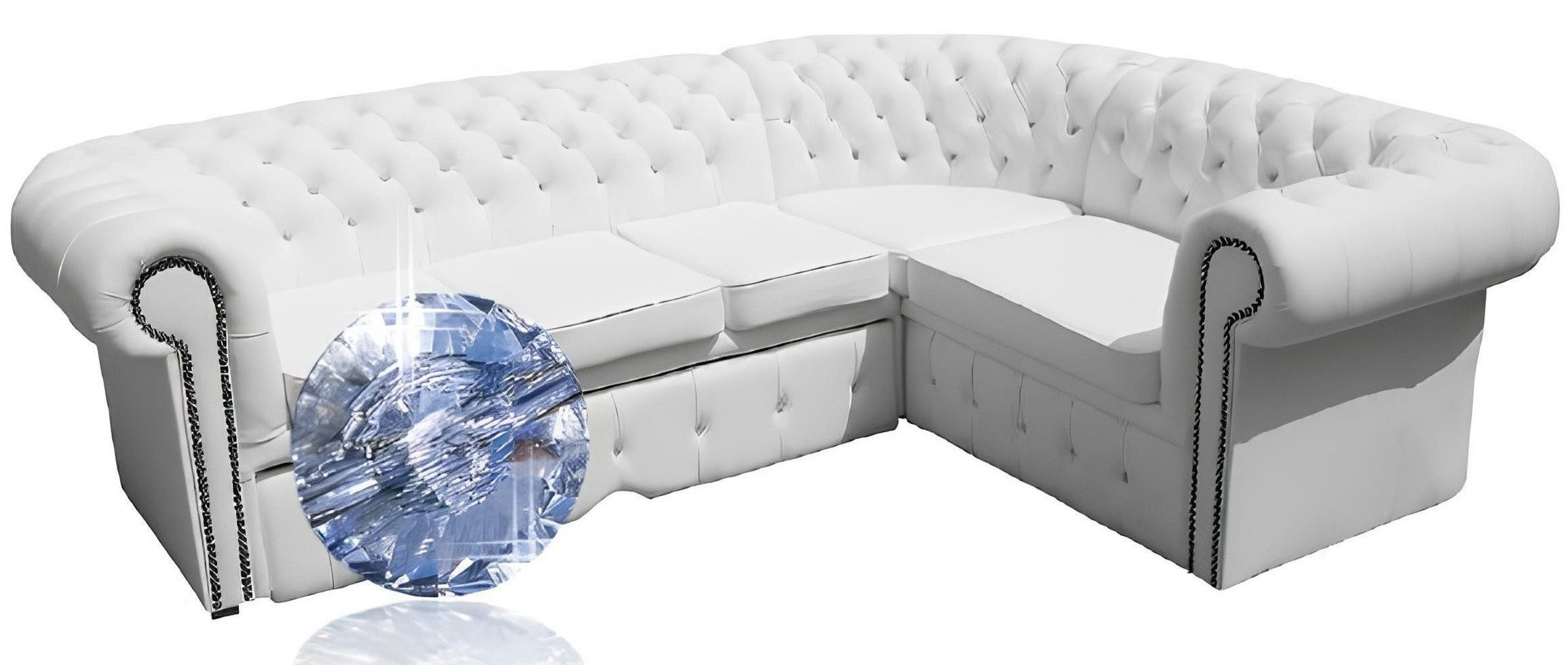 Xlmoebel Chesterfield-Sofa Elegantes Ledersofa im Chesterfield-Design mit komfortabler Polsterung, Hergestellt in Europa