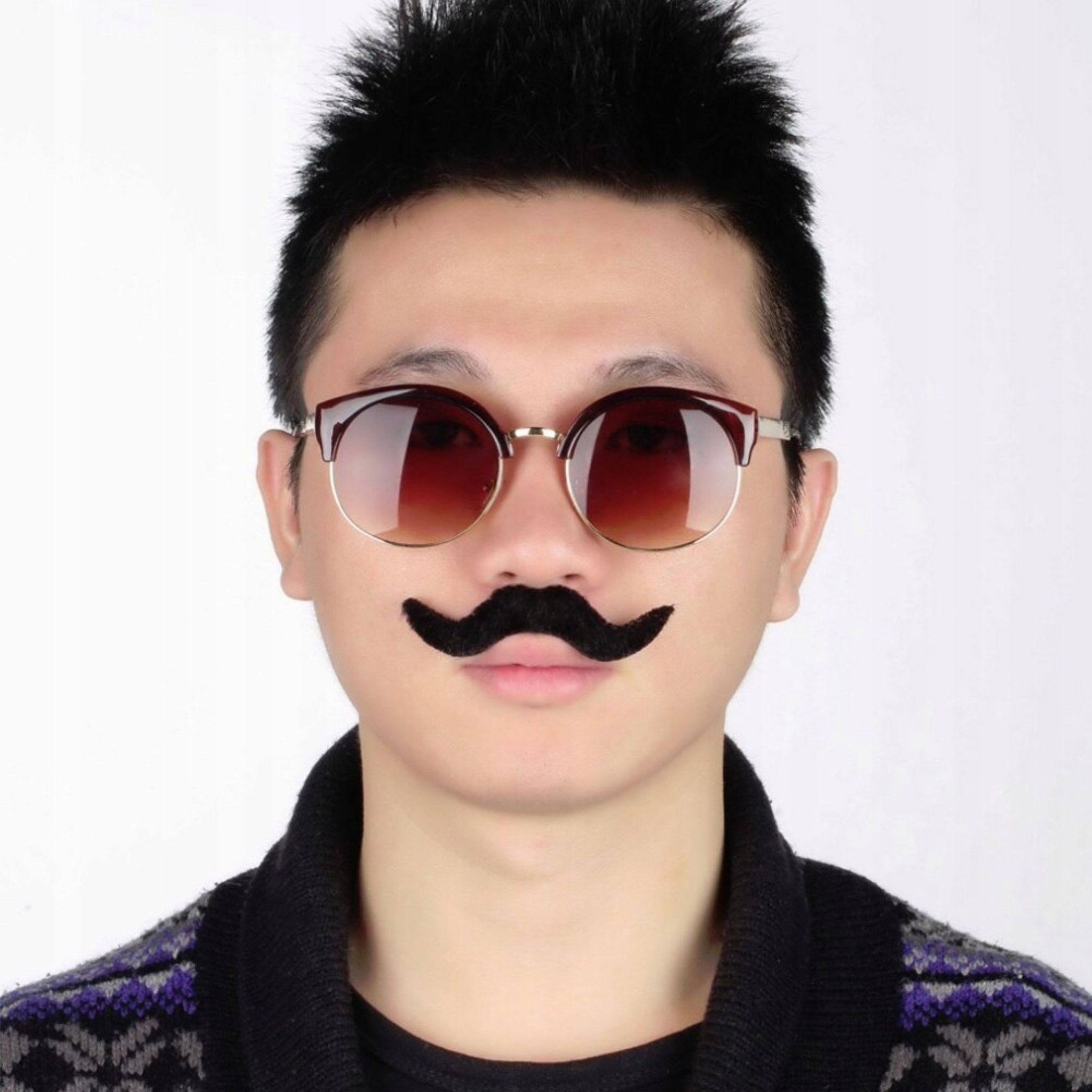 Korbi Kostüm Selbstklebende Schnurrbart-Set – 12 verschiedene Muster