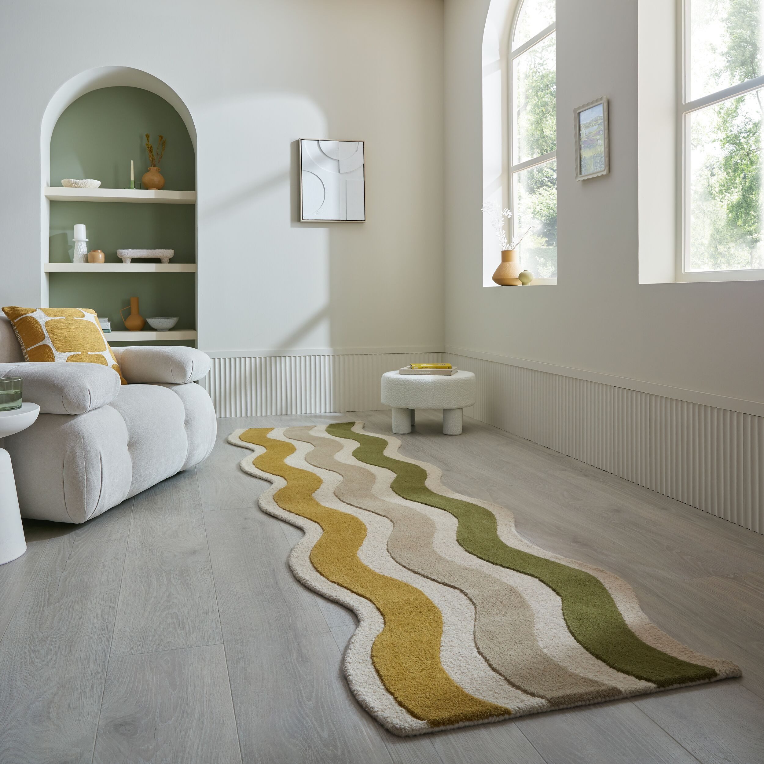 FLAIR RUGS Wollteppich CASCADE auch als Läufer, rechteckig, Höhe: 7 mm, aus 100% Wolle, Organisches Design, handgetuftet