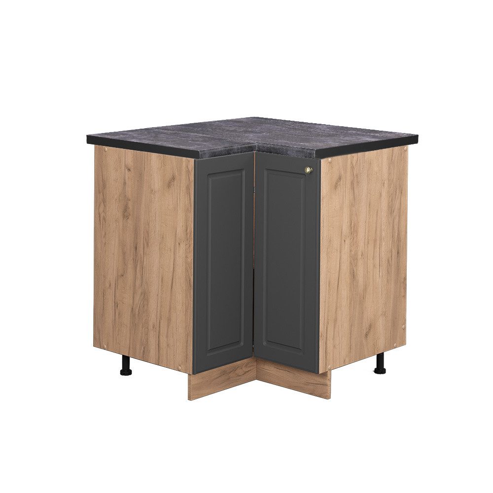 Vicco Eckunterschrank Fame-Line, Anthrazit-Gold/Goldkraft Eiche, 80.5 günstig online kaufen