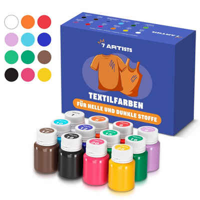 7 Artists Textilfarbe Textilfarbe Waschmaschinenfest - Stoffmalfarben Waschfest x 20 ml