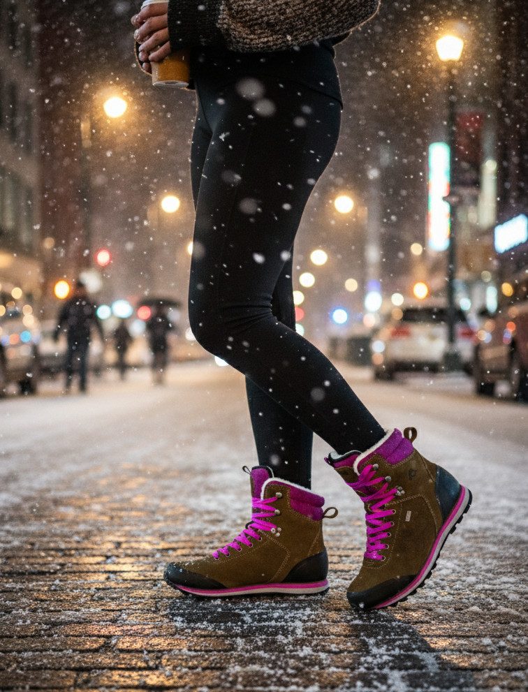 GUGGEN Mountain Damen Winterstiefel Wanderstiefel Wanderschuhe Fellstiefel HPM59v2 Winterstiefel wasserdicht