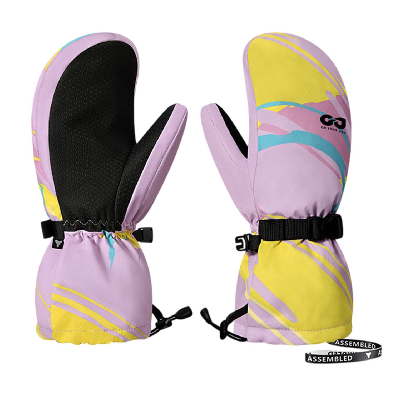 Refttenw Skihandschuhe Kinder Fäustlinge Thermohandschuhe Winterhandschuhe für Snowboard Wasserabweisend und Winddicht, für 4-12Jahre Jungen Mädchen