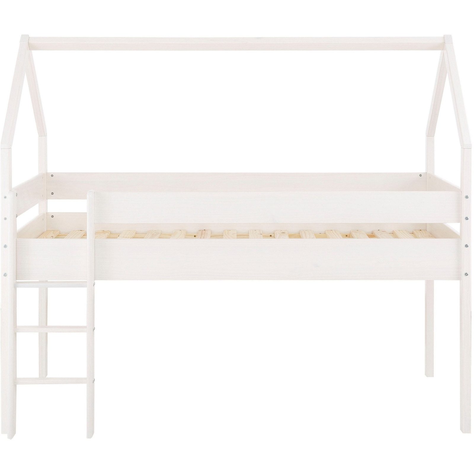 freiraum Hochbett Athen in Weiß, Kiefer - 98x180x208cm (BxHxT)