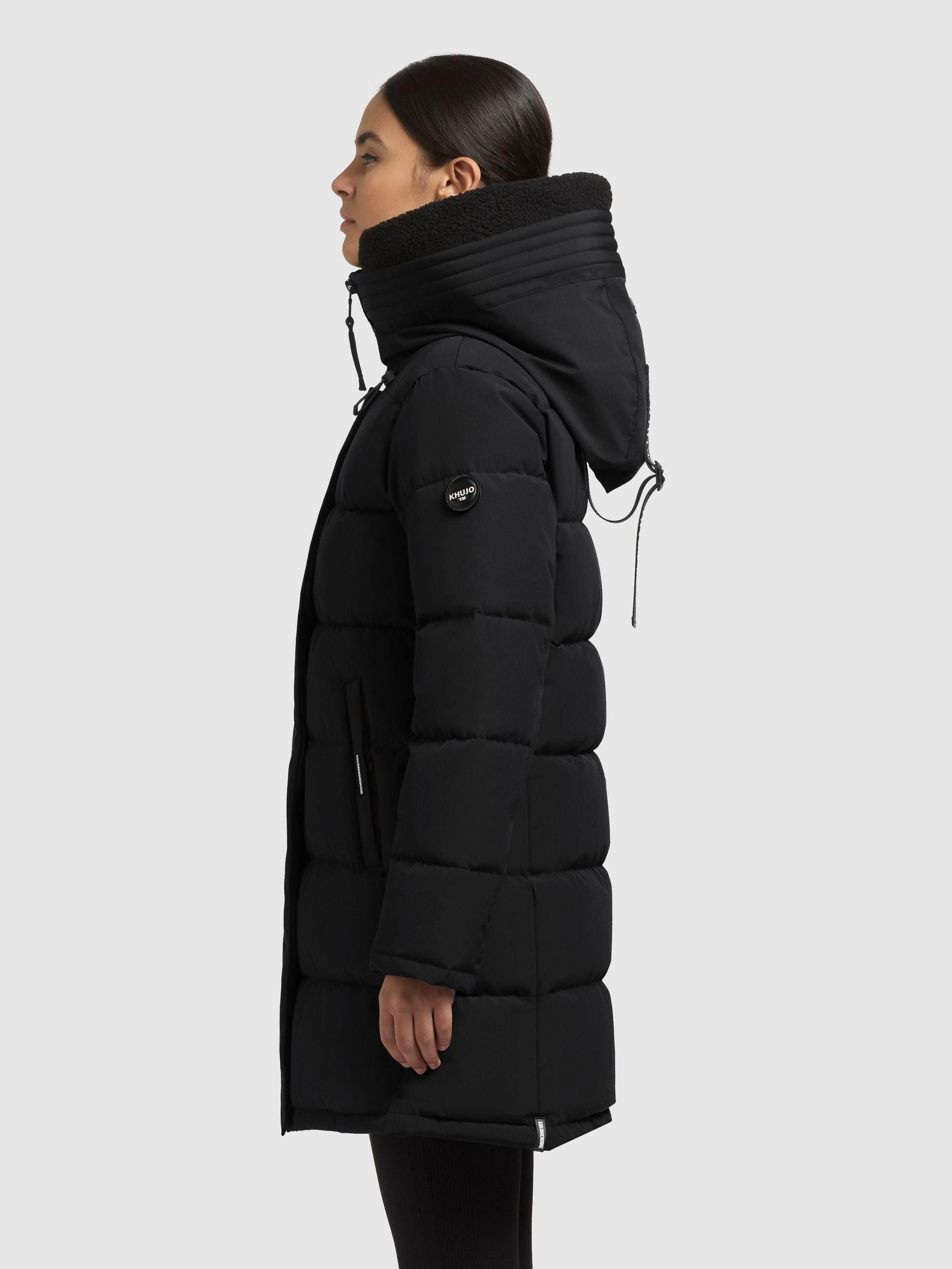 khujo Steppmantel Kelsi Langer Damen Mantel mit abnehmbarem Kunstfell-Besat günstig online kaufen