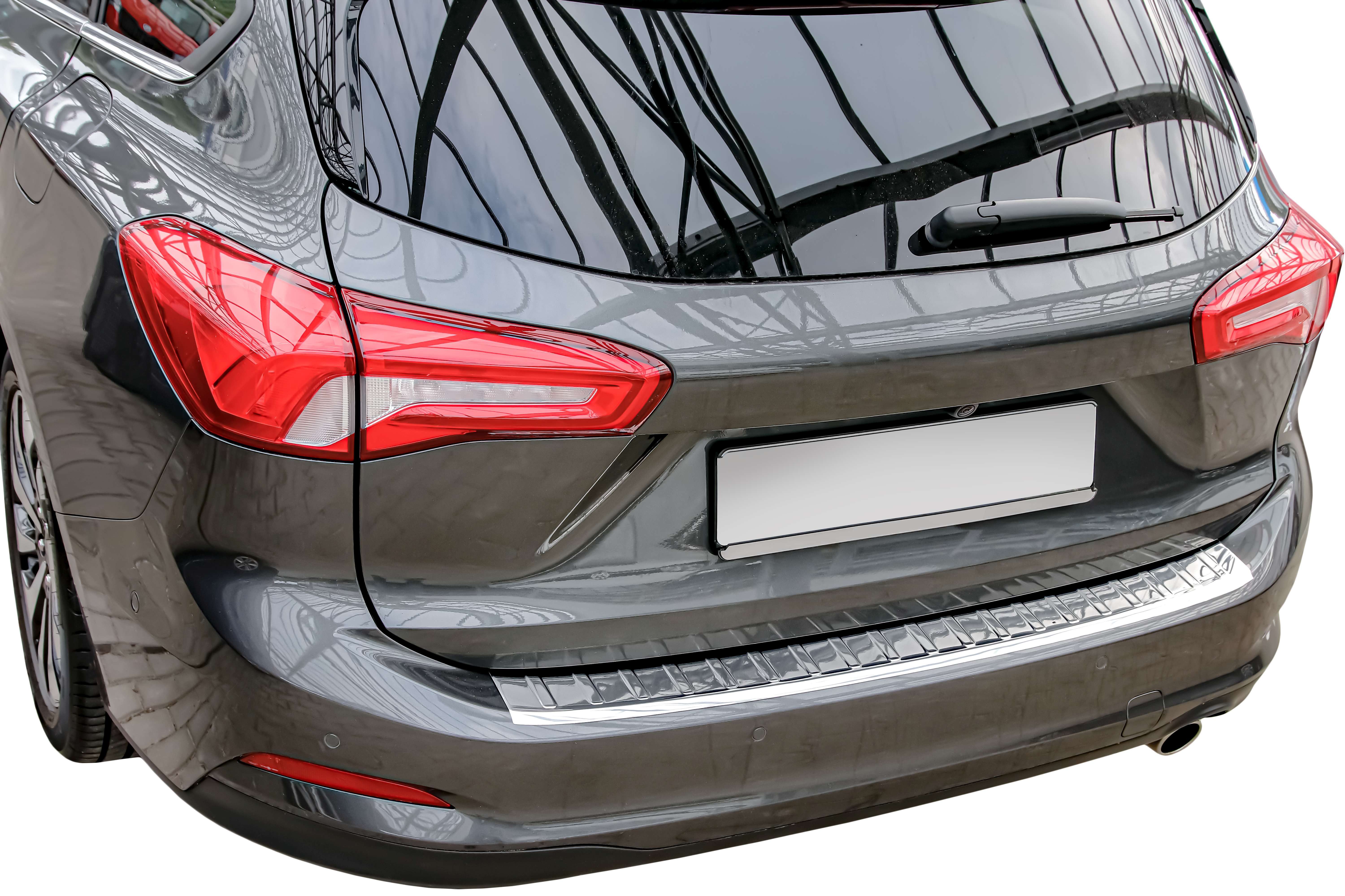RECAMBO Ladekantenschutz für FORD Focus 4 TURNIER, ab 2018- Stoßstangenschutz, V2A rostfrei, Exklusive Optik, praktischer Schutz & perfekte Passform