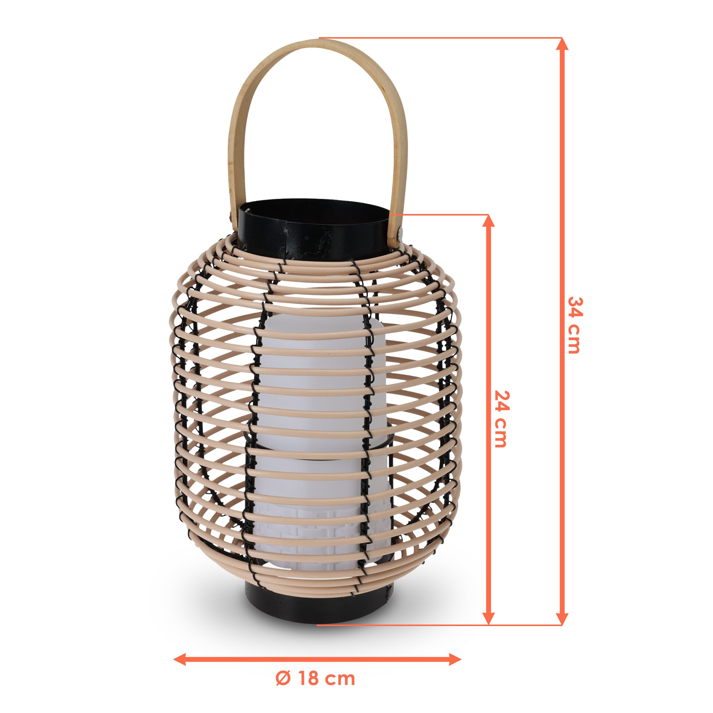 Spetebo LED Laterne LED Rattan Laterne günstig online kaufen