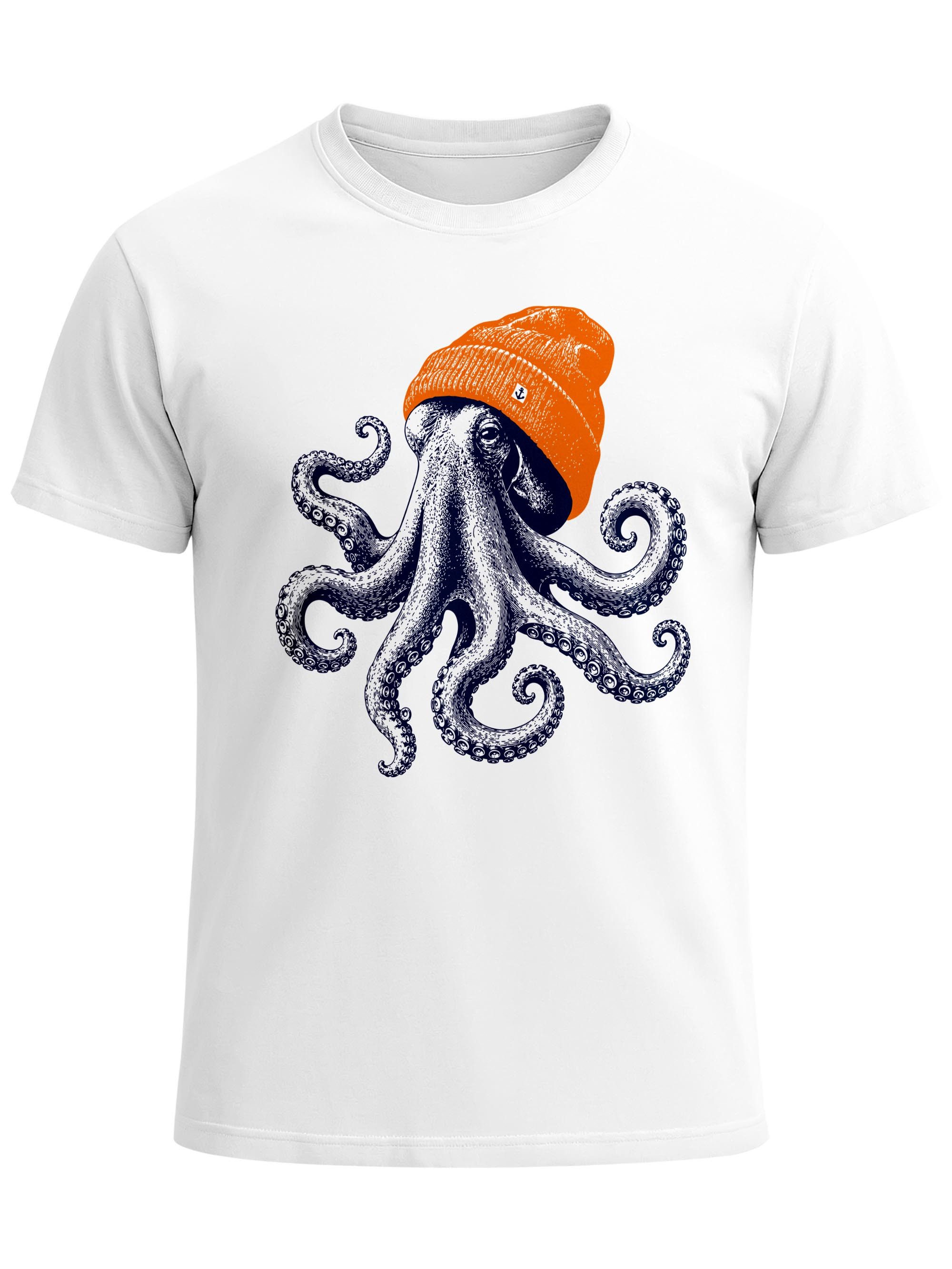 Neverless Print-Shirt Herren T-Shirt Frontprint - Oktopus - Baumwollshirt Männer Fashion mit Print – Bild 2 von 5