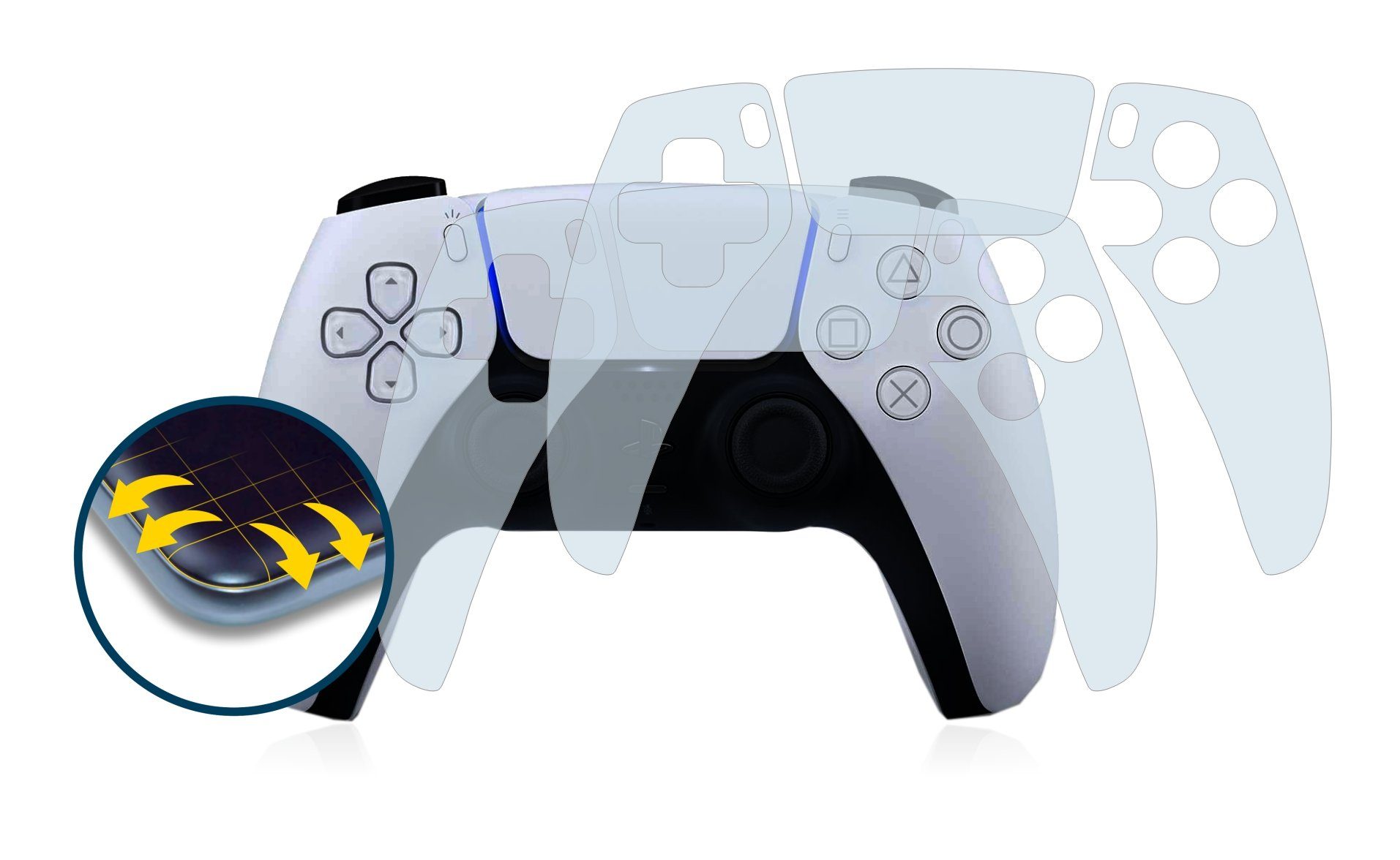 BROTECT »Full-Cover Schutzfolie« für Sony Playstation 5 PS5 Digital Edition  Dualsense Controller, Displayschutzfolie, 2 Stück, 3D Curved klar