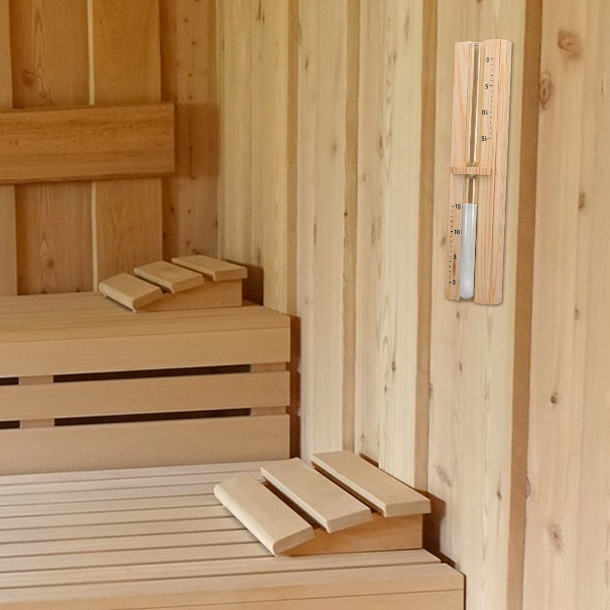 Navaris Wanduhr Sauna Sanduhr aus Kiefernholz günstig online kaufen