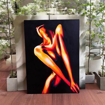 Asien LifeStyle Leinwandbild Erotik Gemälde Frauen Akt modern Acryl 70x50