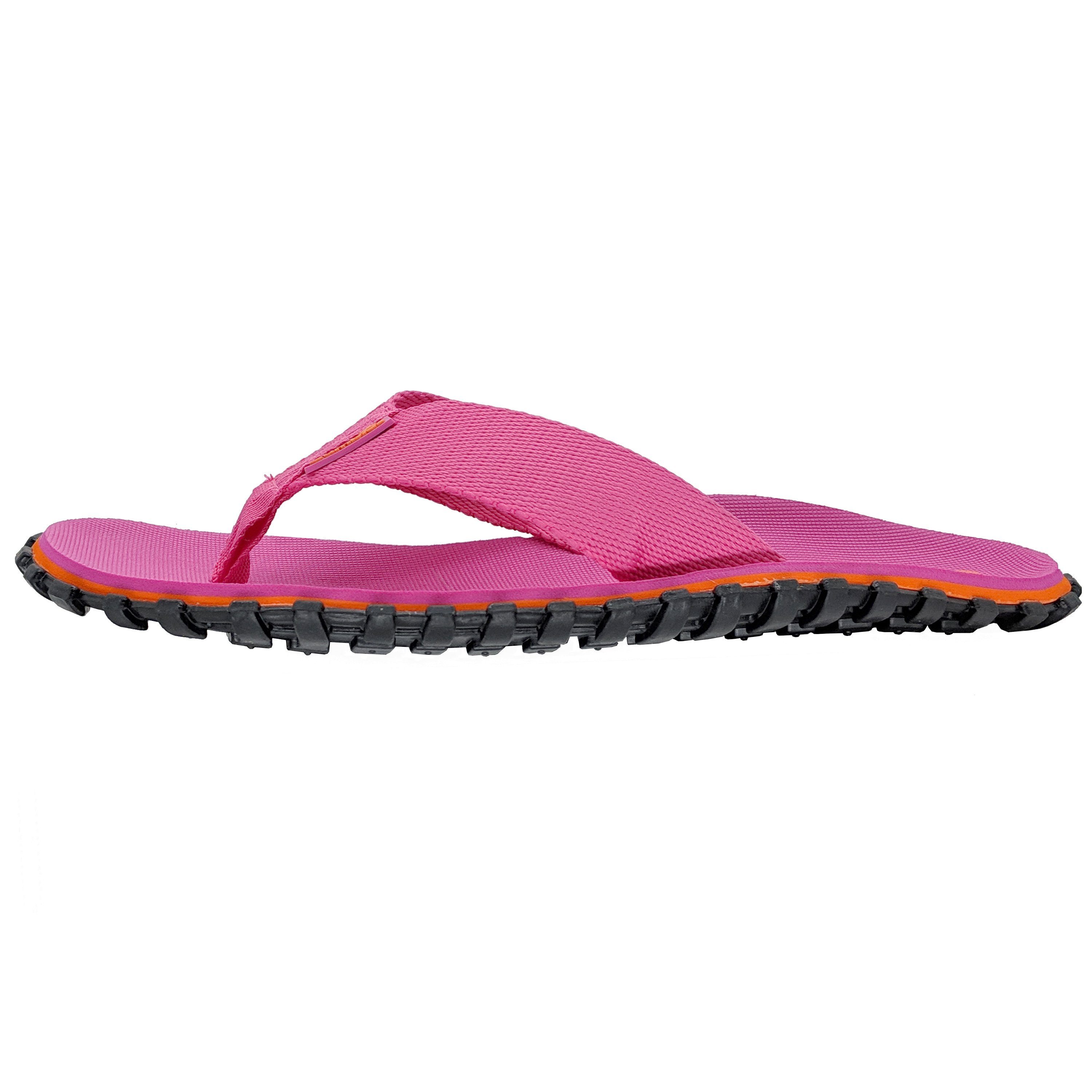 Gumbies Duckbills in Pink T-Strap-Zehentrenner aus recycelten Materialien hergestellt, stabile Gummisole