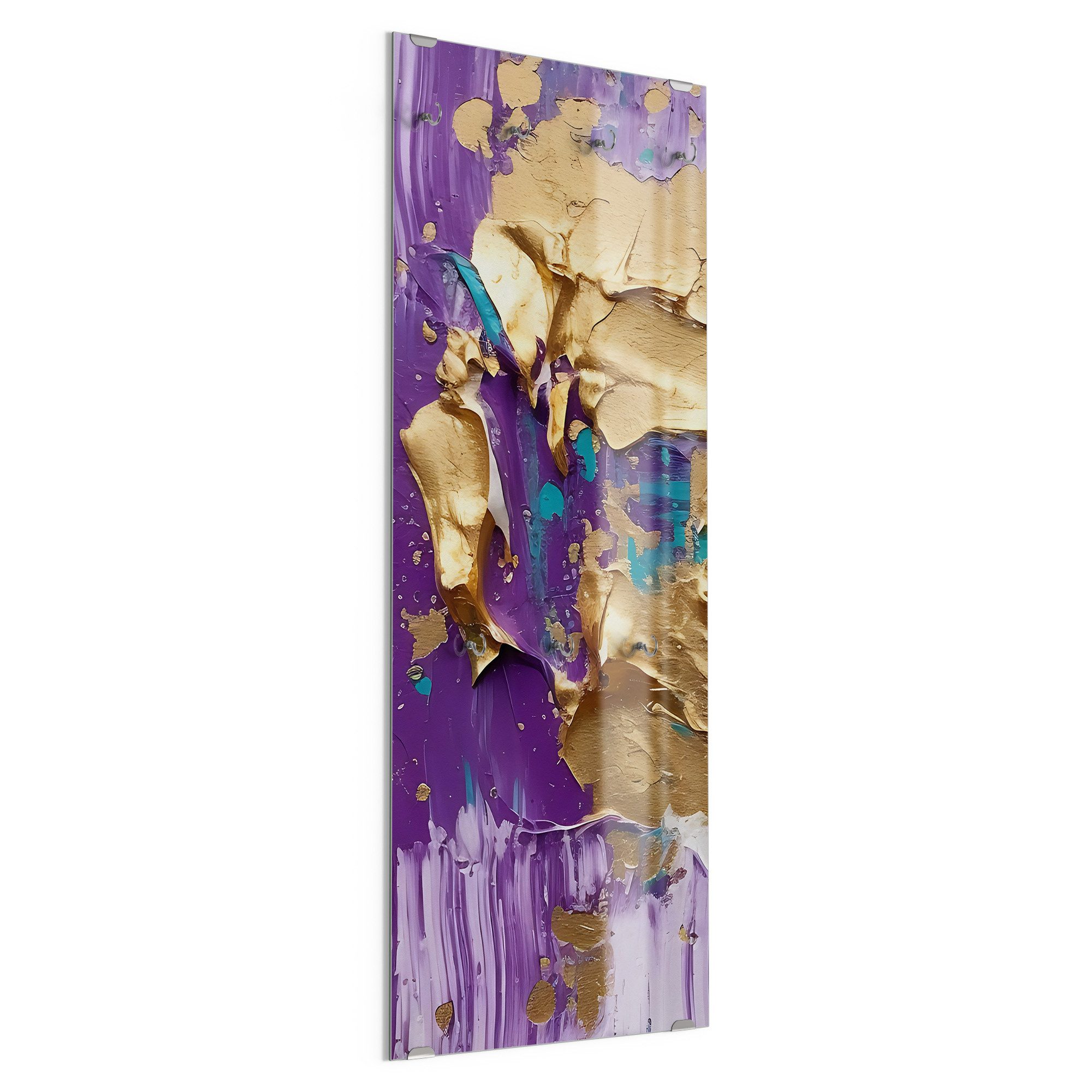 DEQORI Kleiderhaken 'Strahlkraft der Töne', Glas Garderobe hängend Flur Jackenhalter modern Wandgarderobe Haken