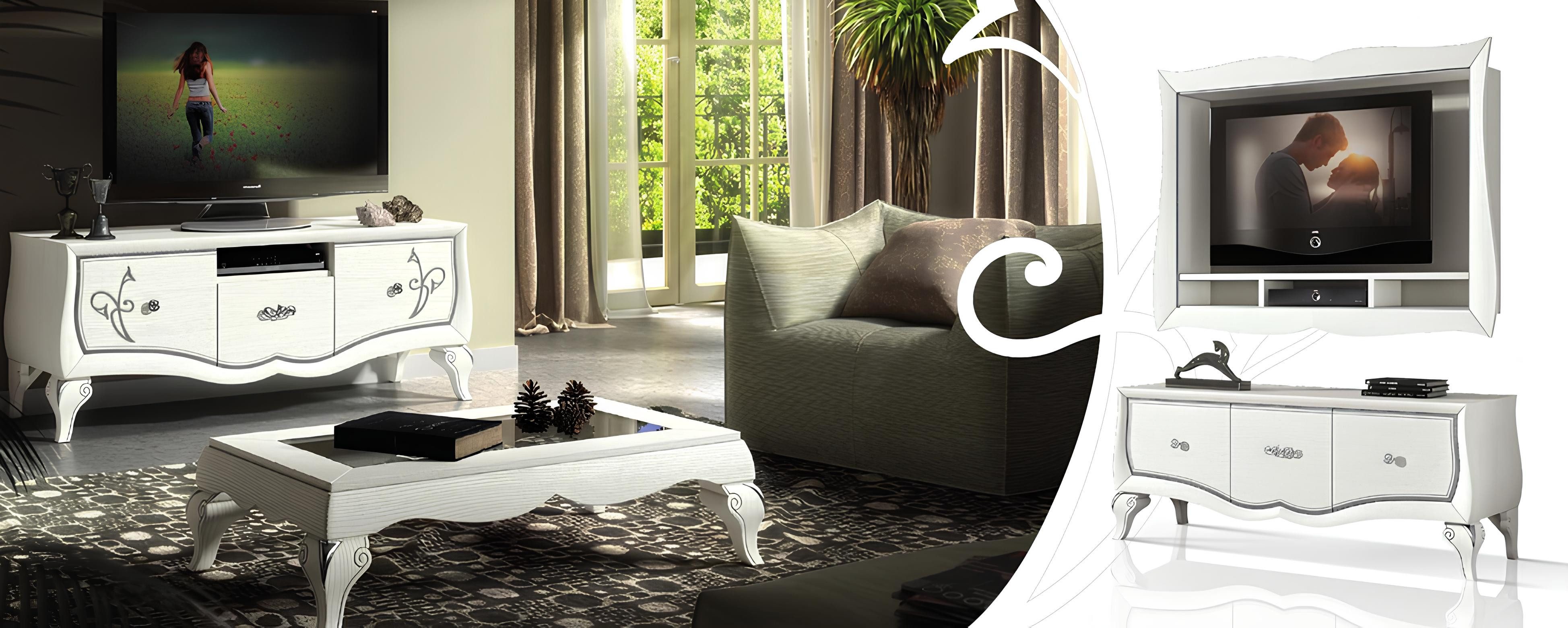 JVmoebel Lowboard Elegantes Lowboard aus hochwertigem Holz in Weiß mit Stauraum, Made in Europa