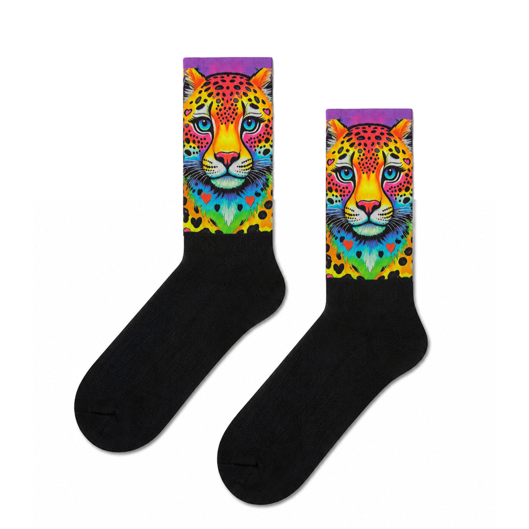 Chili Lifestyle Freizeitsocken Motivsocken Lustige Socken mit Banderole als Geschenksocken (1-Paar, Auffällige Socken mit Jaguar Motiv – OneSize) Weichbund ohne Gummidruck