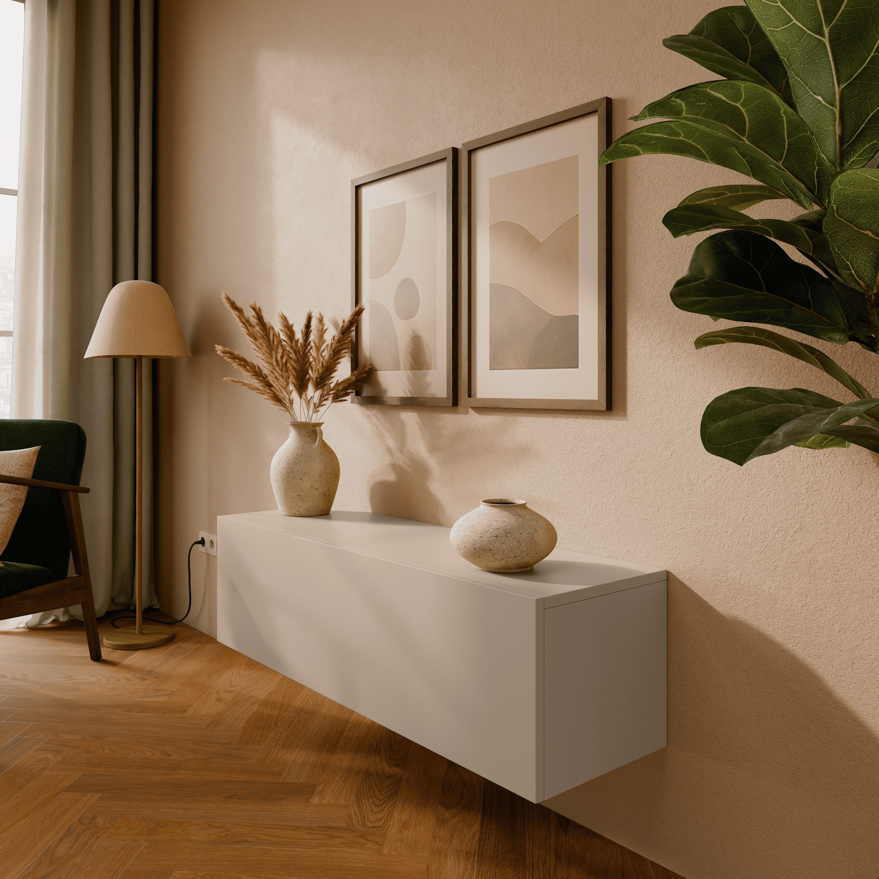 Platan Room Lowboard Kira, TV Schrank Fernsehschrank 105 / 140 / 210 / 280 günstig online kaufen