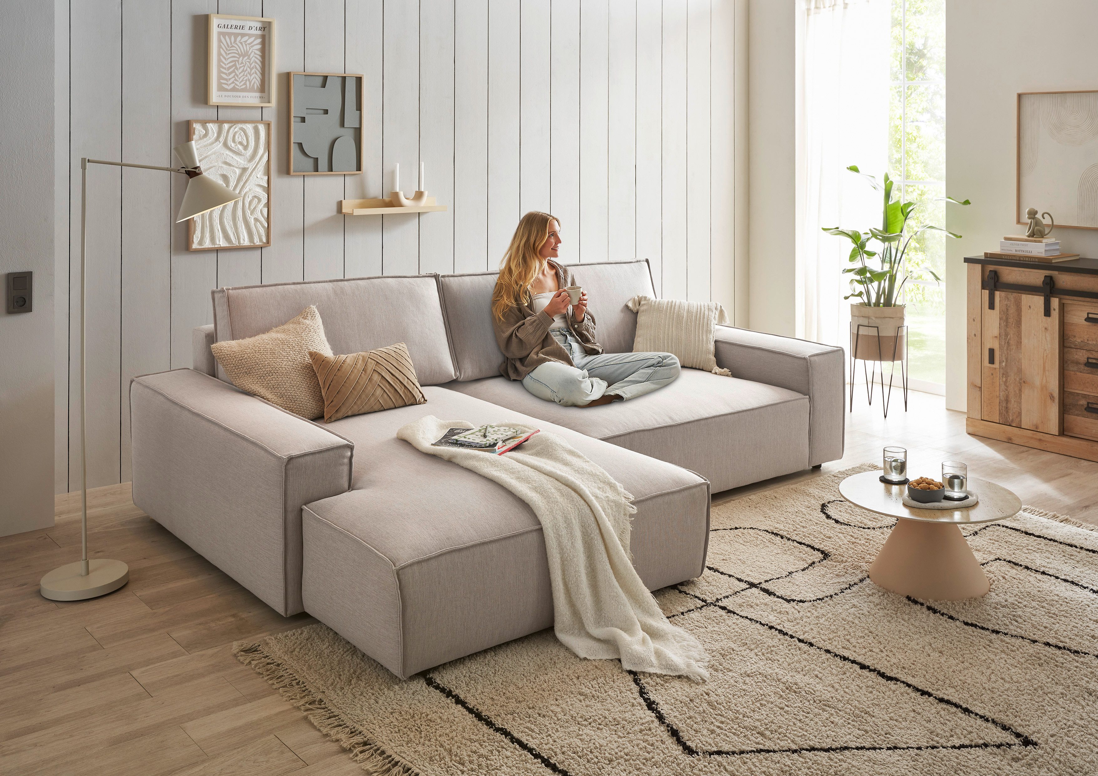 Home affaire Ecksofa NEU: SHERWOOD XXL 284, Big-Sofa L-Form, tiefe Sitzfläc günstig online kaufen