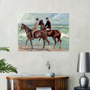 Posterlounge Poster Max Liebermann, Zwei Reiter am Strand, Malerei